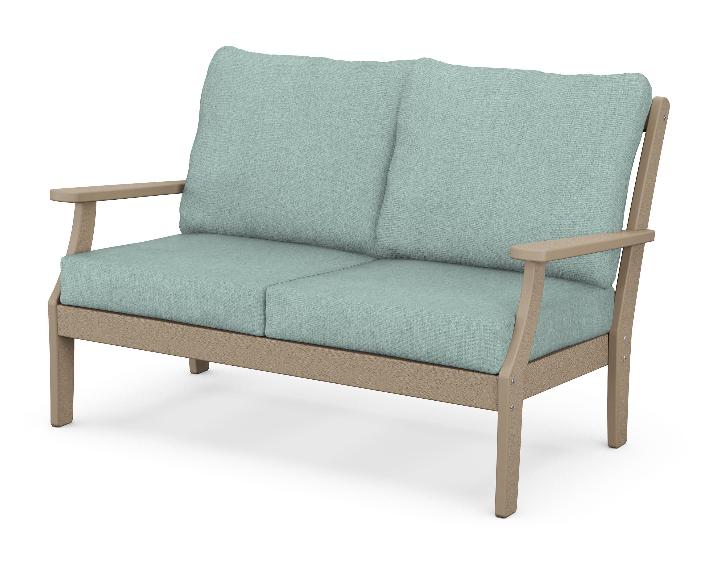 Braxton Deep Seating Loveseat in Vintage Sahara / Glacier Spa