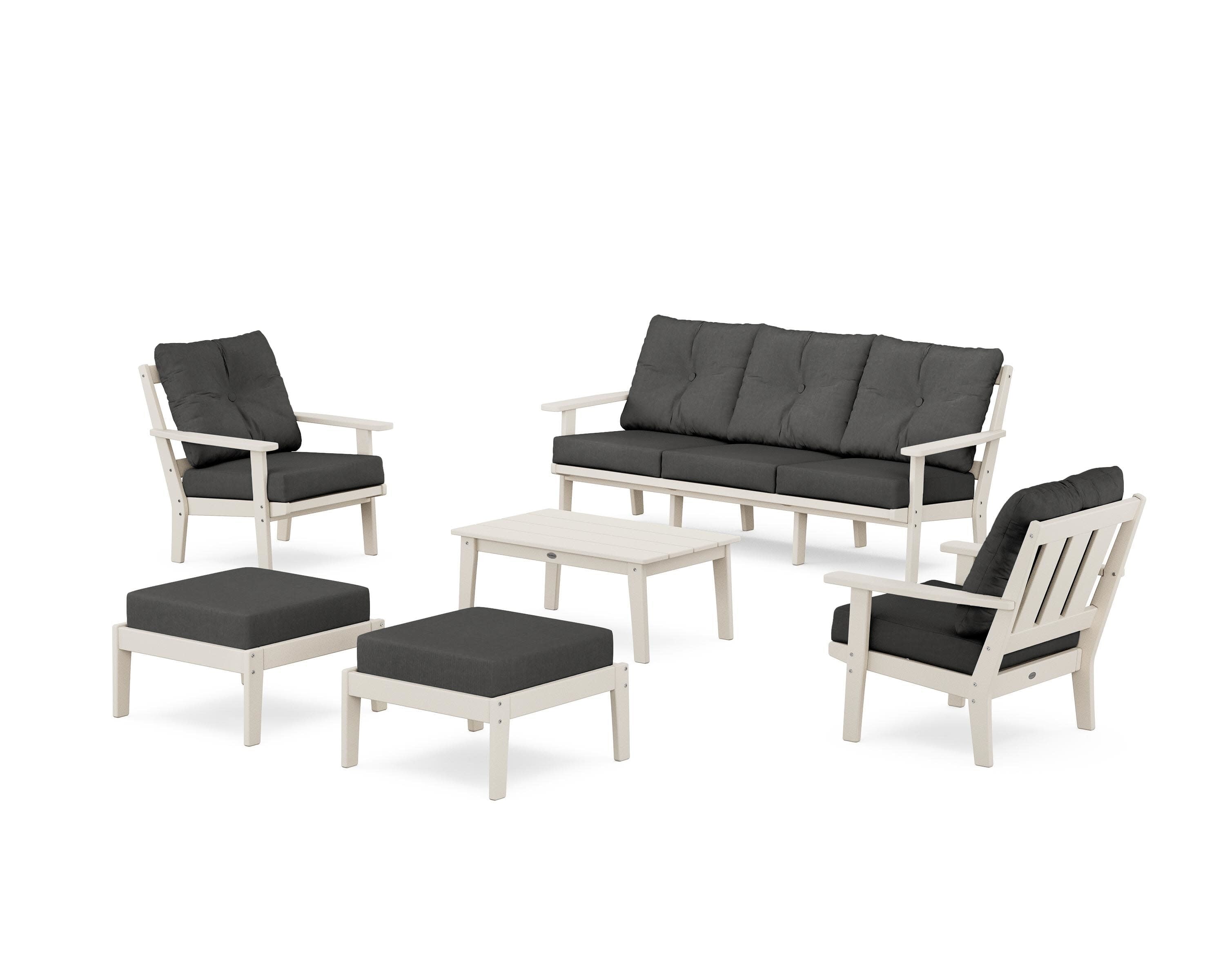 Oxford 6-Piece Lounge Sofa Set in Sand / Spectrum Carbon