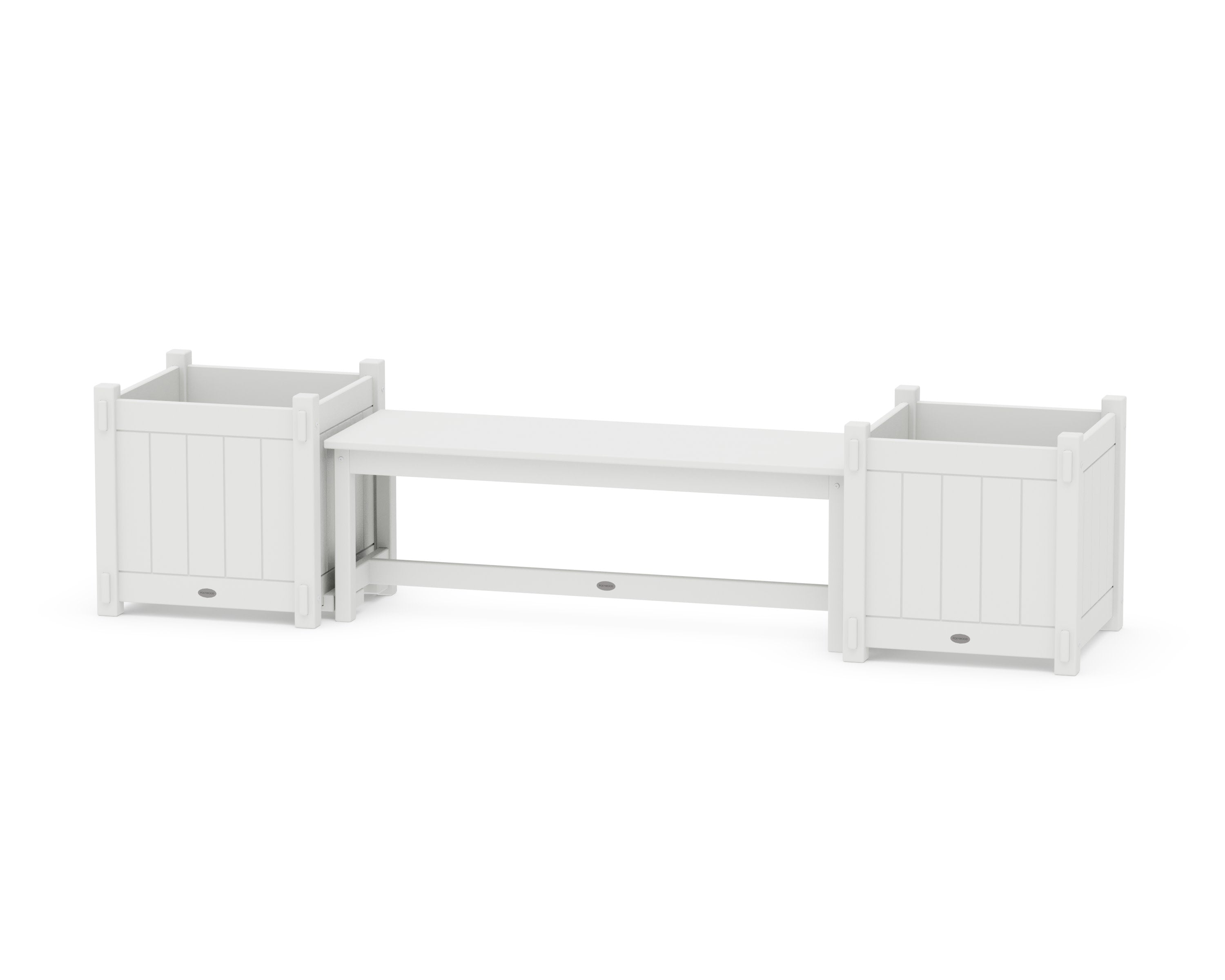 48" Vineyard Straight Planter Bench Set - Large in White