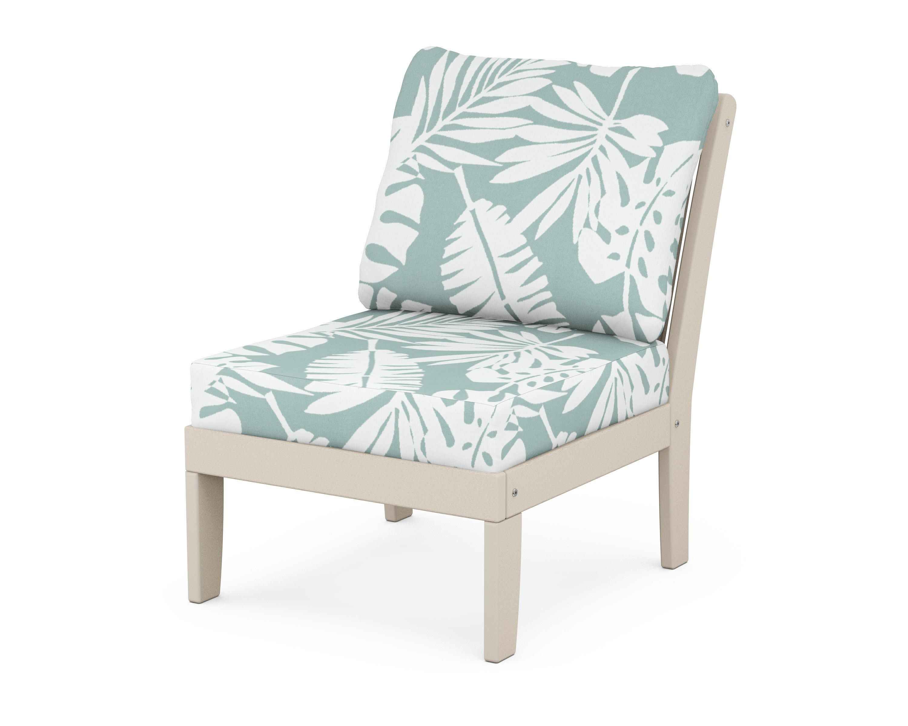 Braxton Modular Armless Chair in Sand / Leaf Glacier Spa