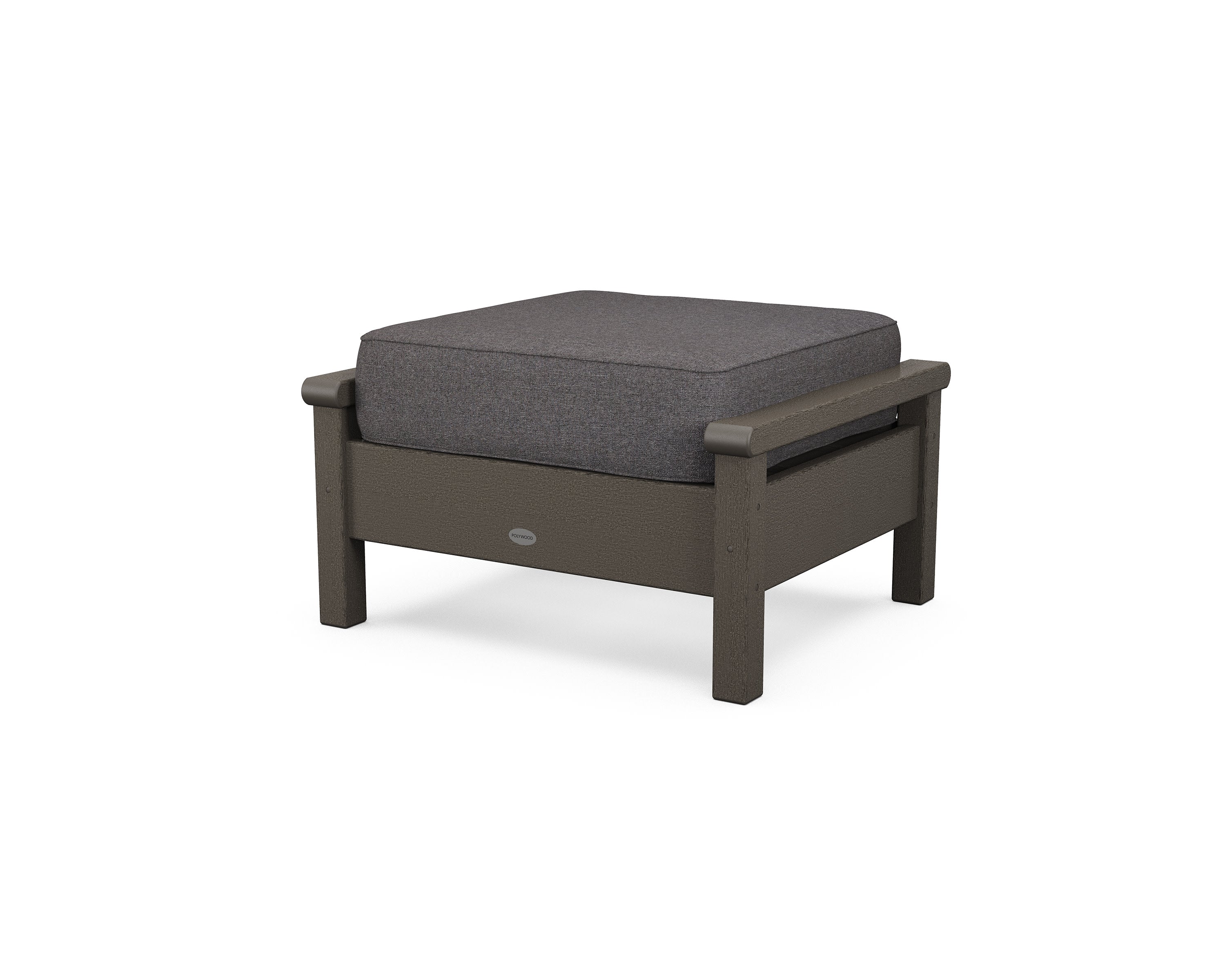 Harbour Deep Seating Ottoman in Vintage Coffee / Ash Charcoal