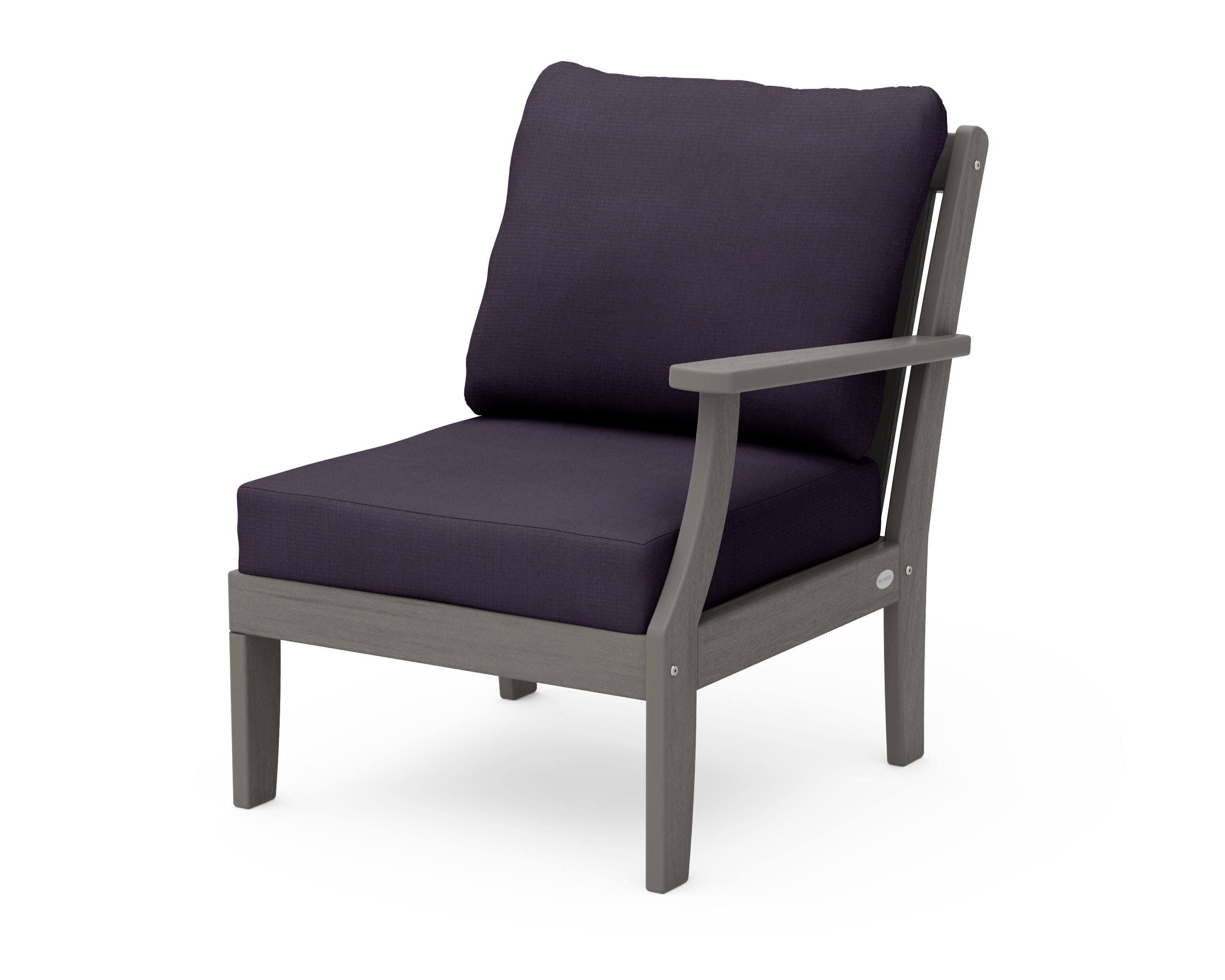 Braxton Modular Right Arm Chair in Driftwood / Navy Linen