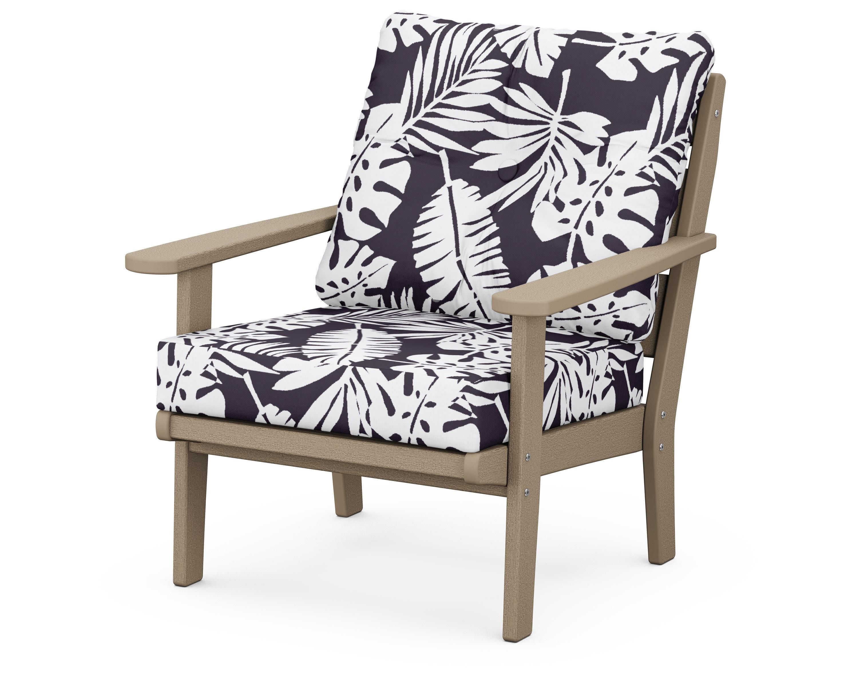 Lakeside Deep Seating Chair in Vintage Sahara / Leaf Navy