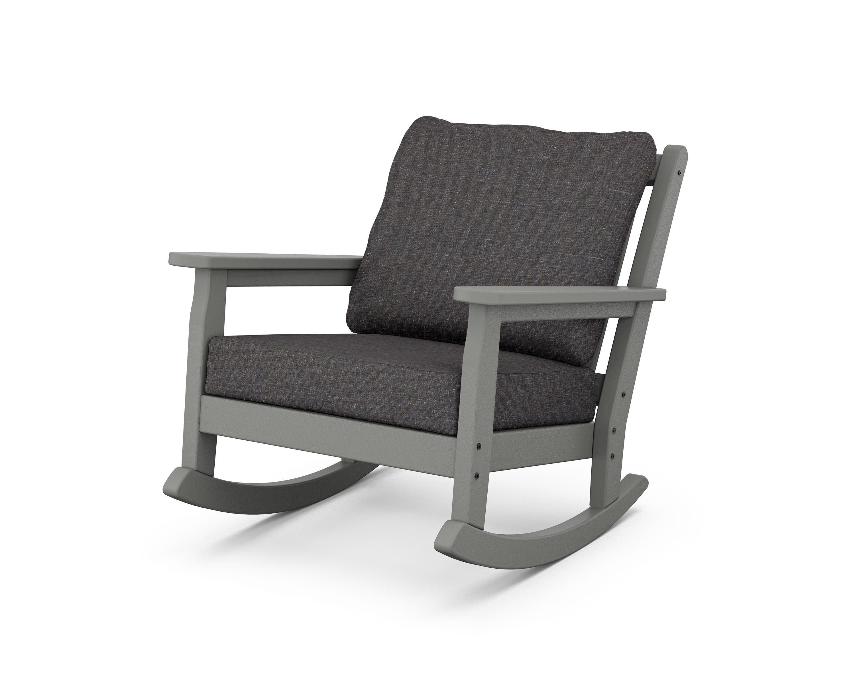 Chippendale Deep Seating Rocking Chair in Slate Grey / Ash Charcoal