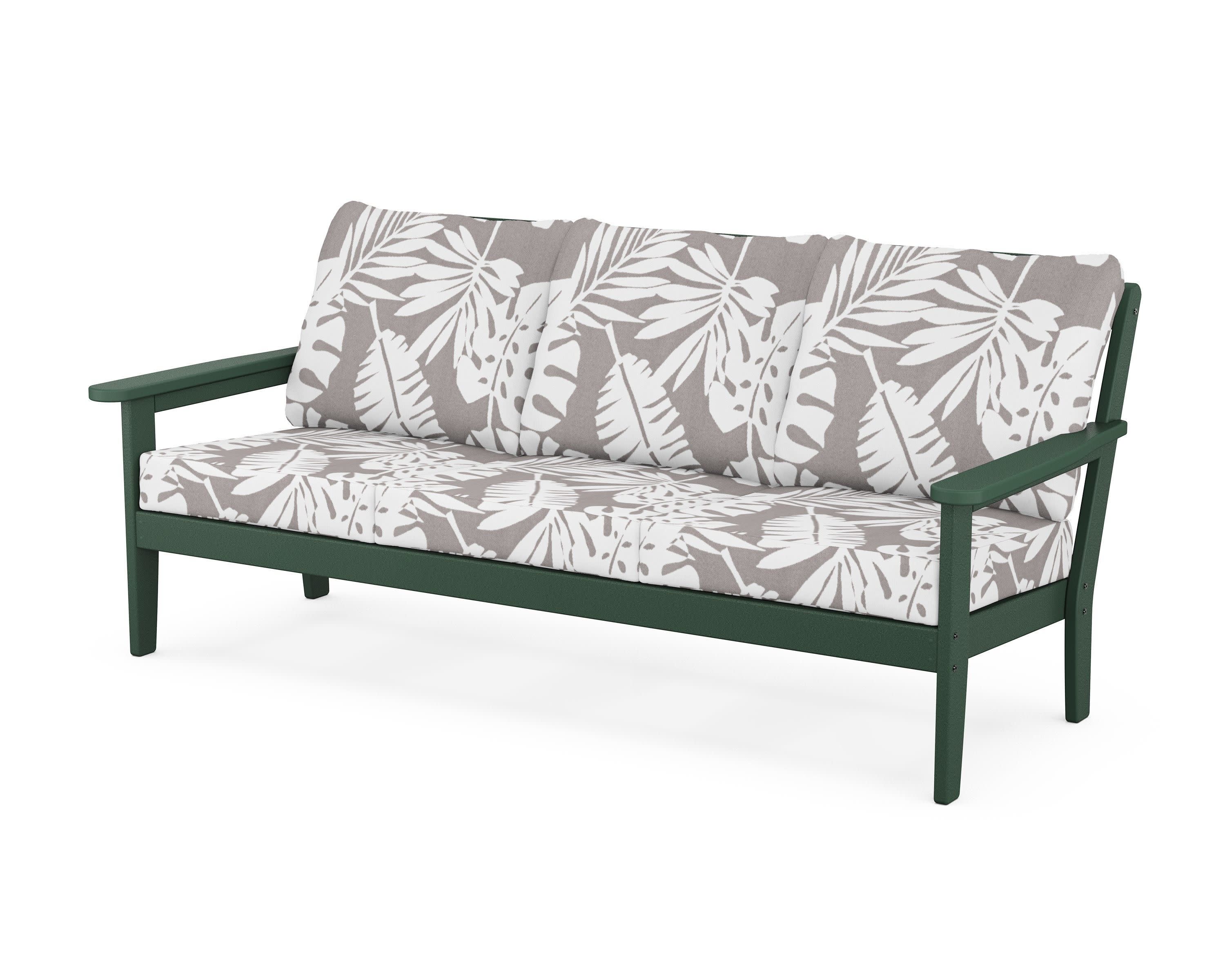 Cottage Deep Seating Sofa in Green / Leaf Grey Mist