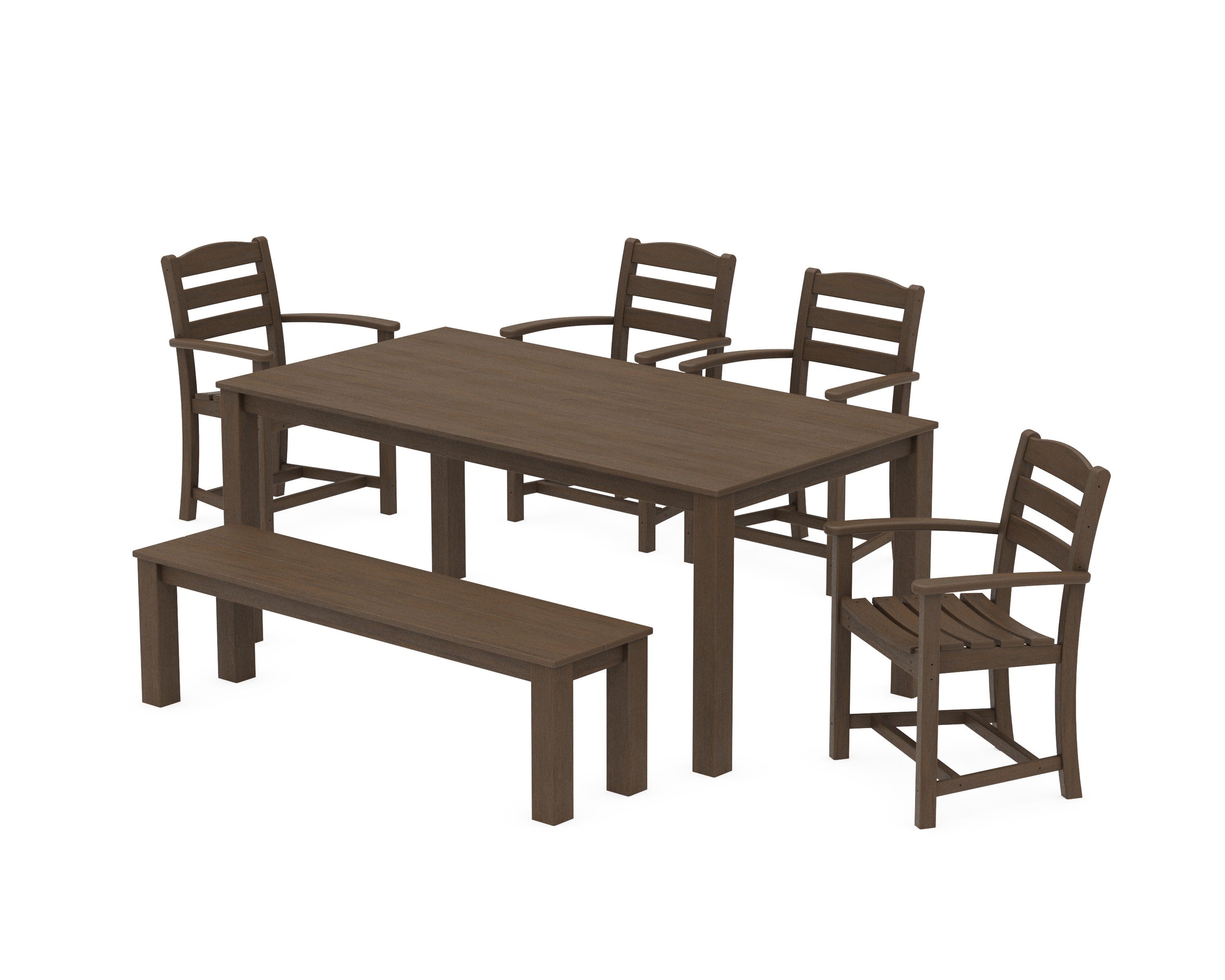 La Casa Cafe' 6-Piece Parsons Dining Set with Bench in Kona