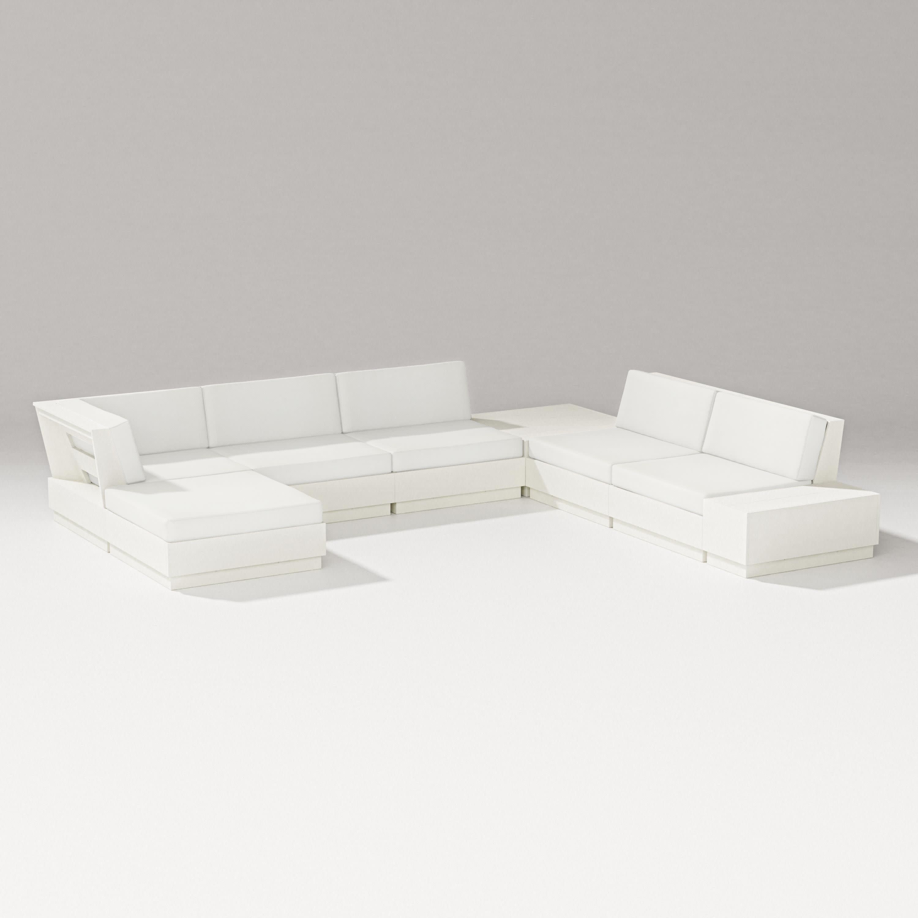 Elevate 8-Piece Corner Sectional in Vintage White / Natural Linen