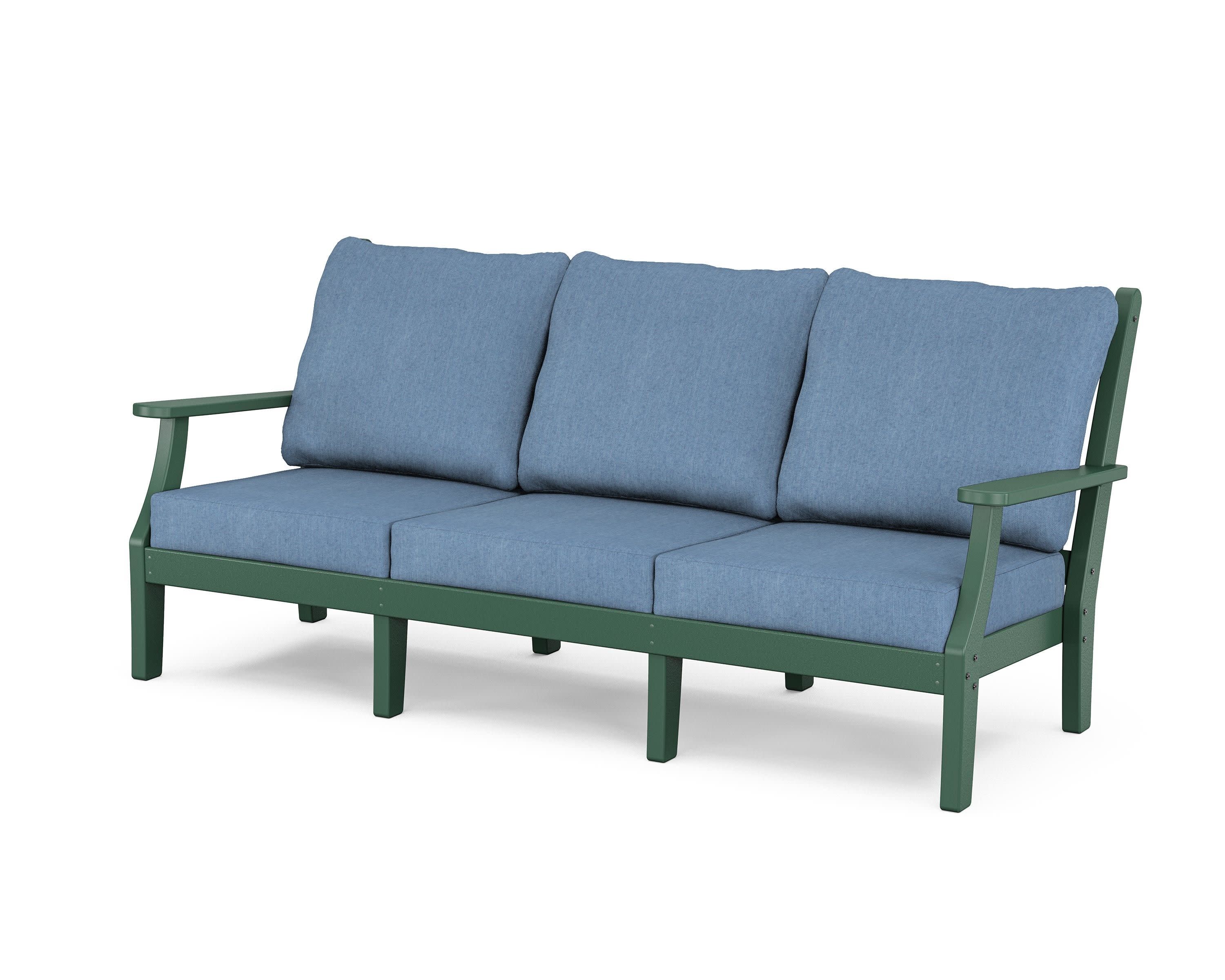 Wovendale Deep Seating Sofa in Green / Sky Blue
