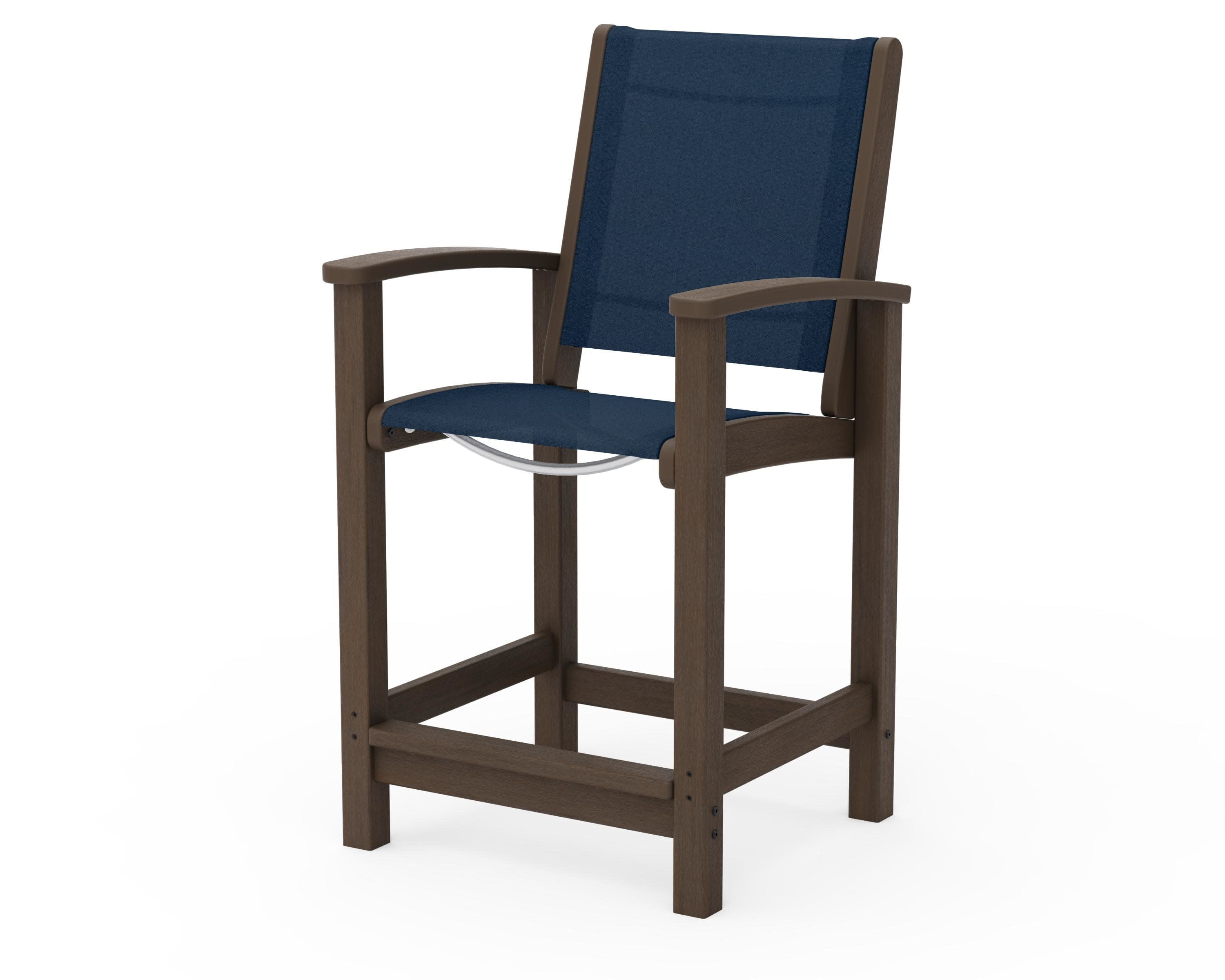 Coastal Counter Chair in Kona / Navy Blue Sling