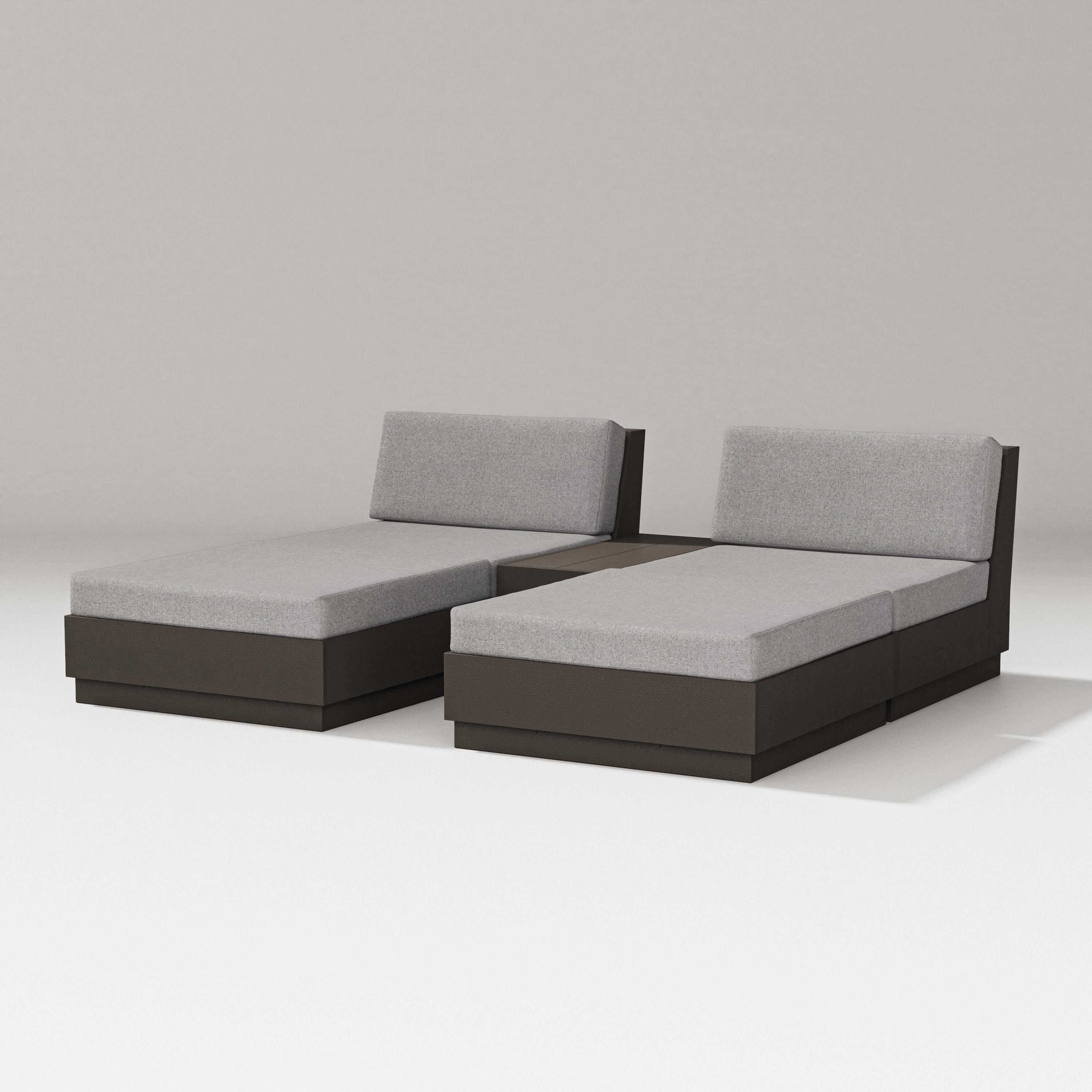 Elevate Double Chaise Set in Vintage Coffee / Grey Mist