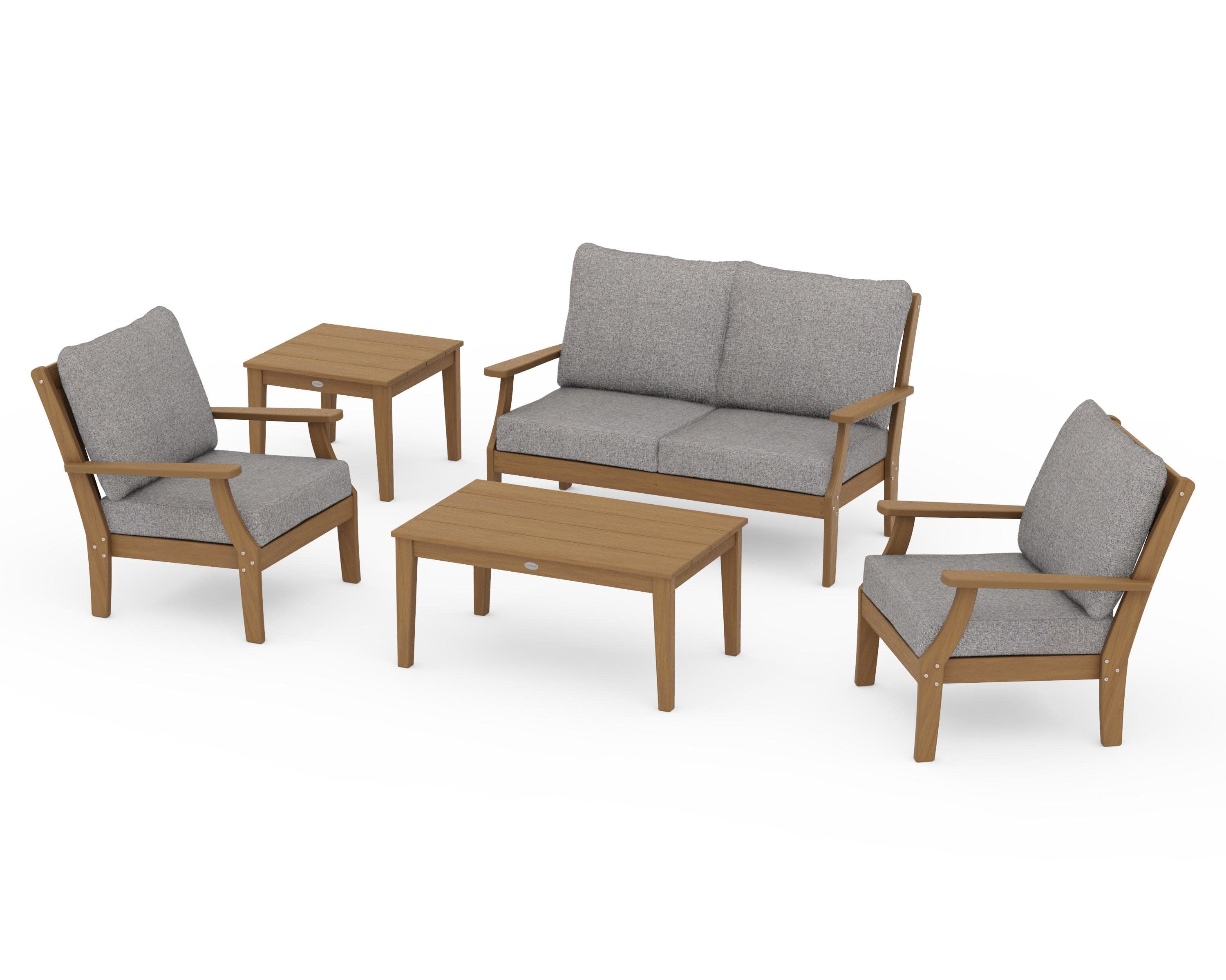 Braxton 5-Piece Deep Seating Set in Natural / Grey Mist