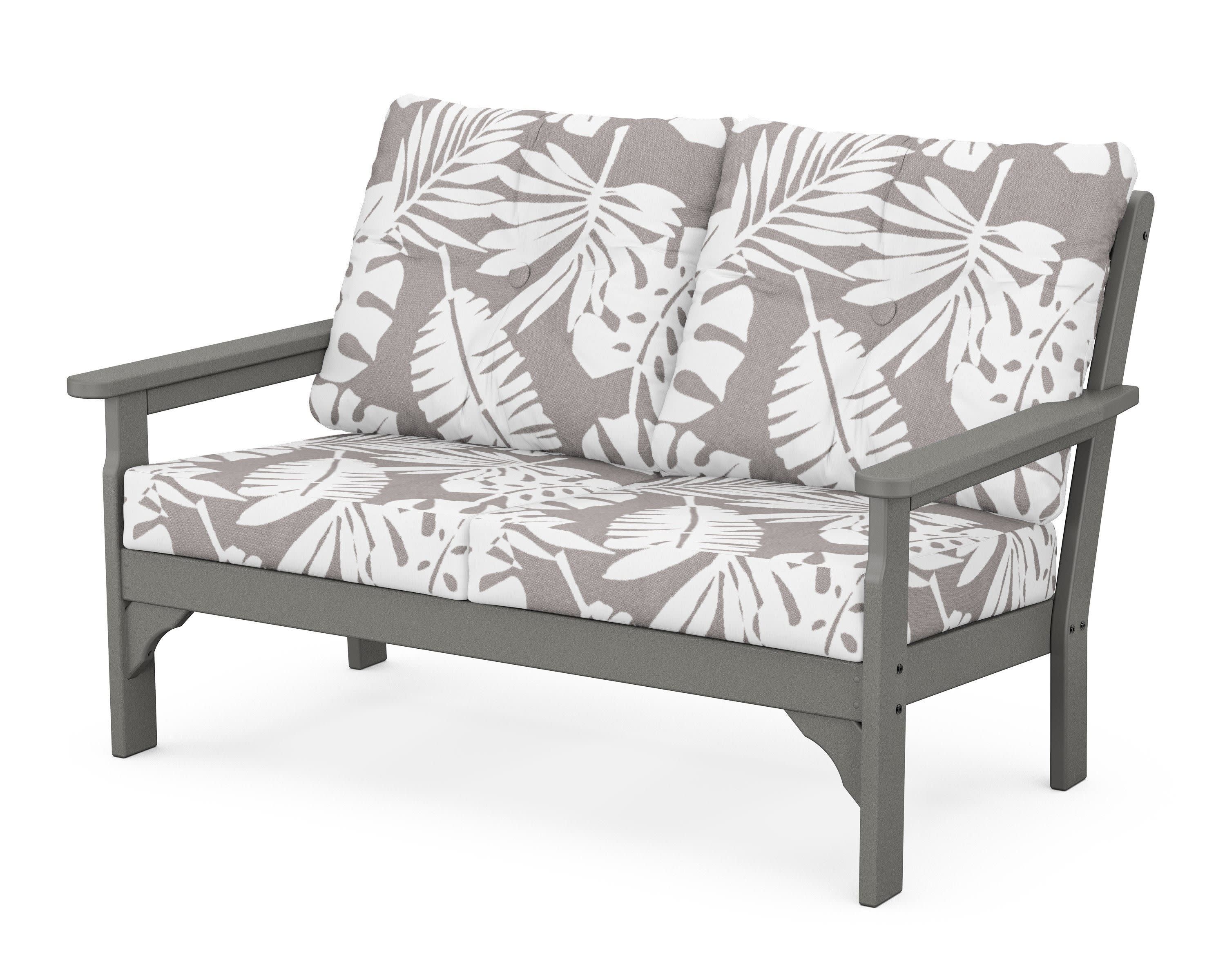Vineyard Deep Seating Loveseat in Slate Grey / Leaf Grey Mist