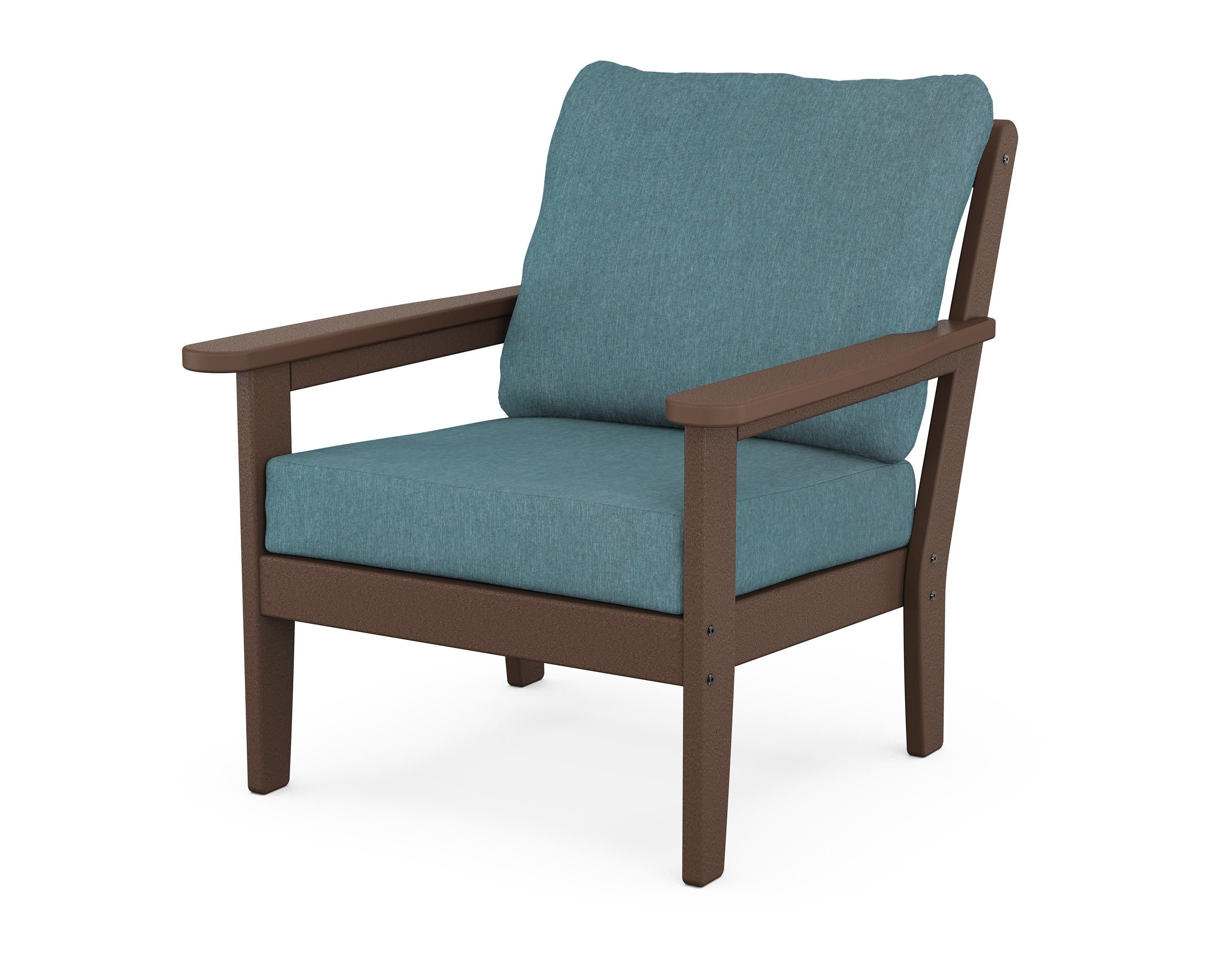 Cottage Deep Seating Chair in Mahogany / Ocean Teal