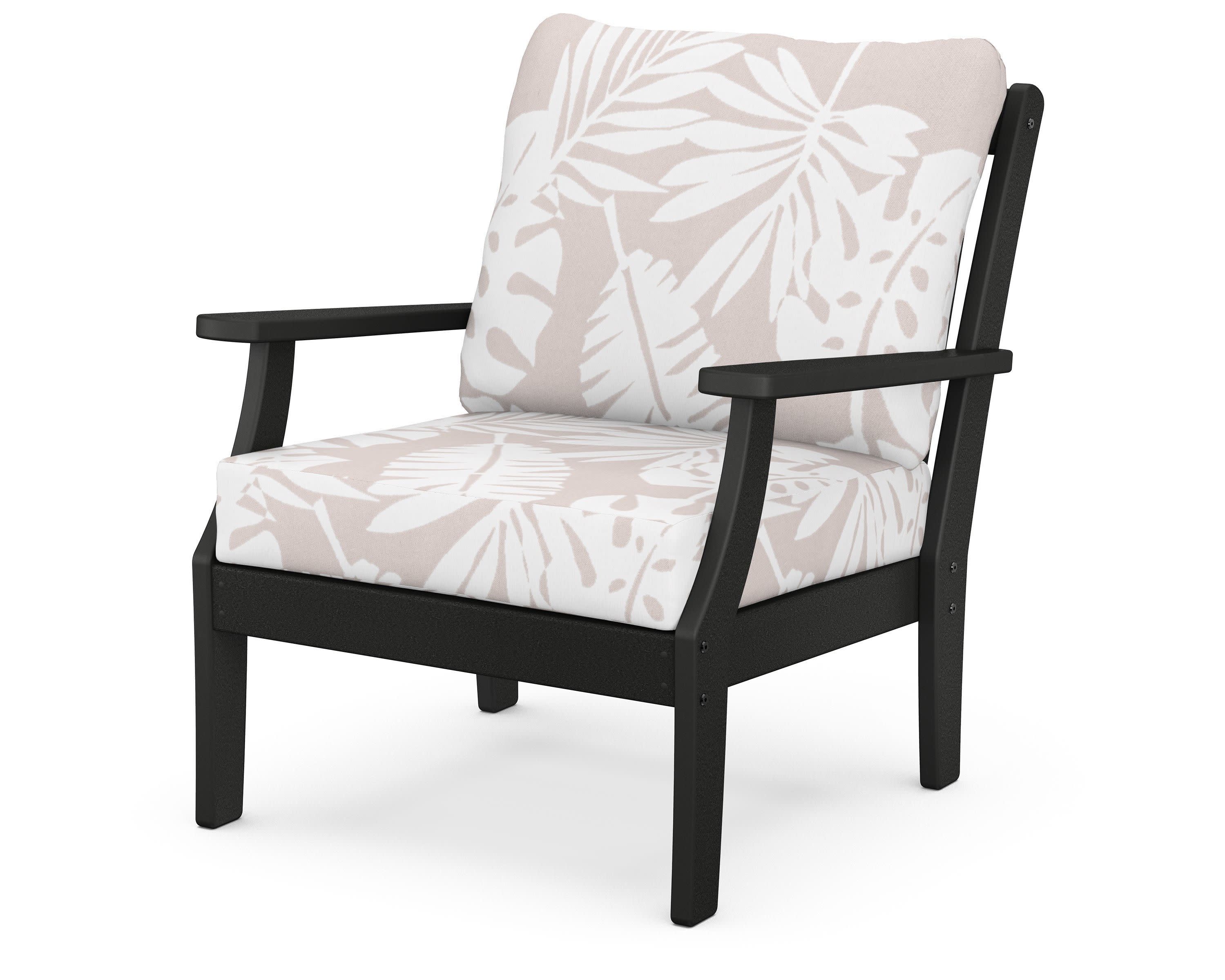 Braxton Deep Seating Chair in Black / Leaf Dune Burlap