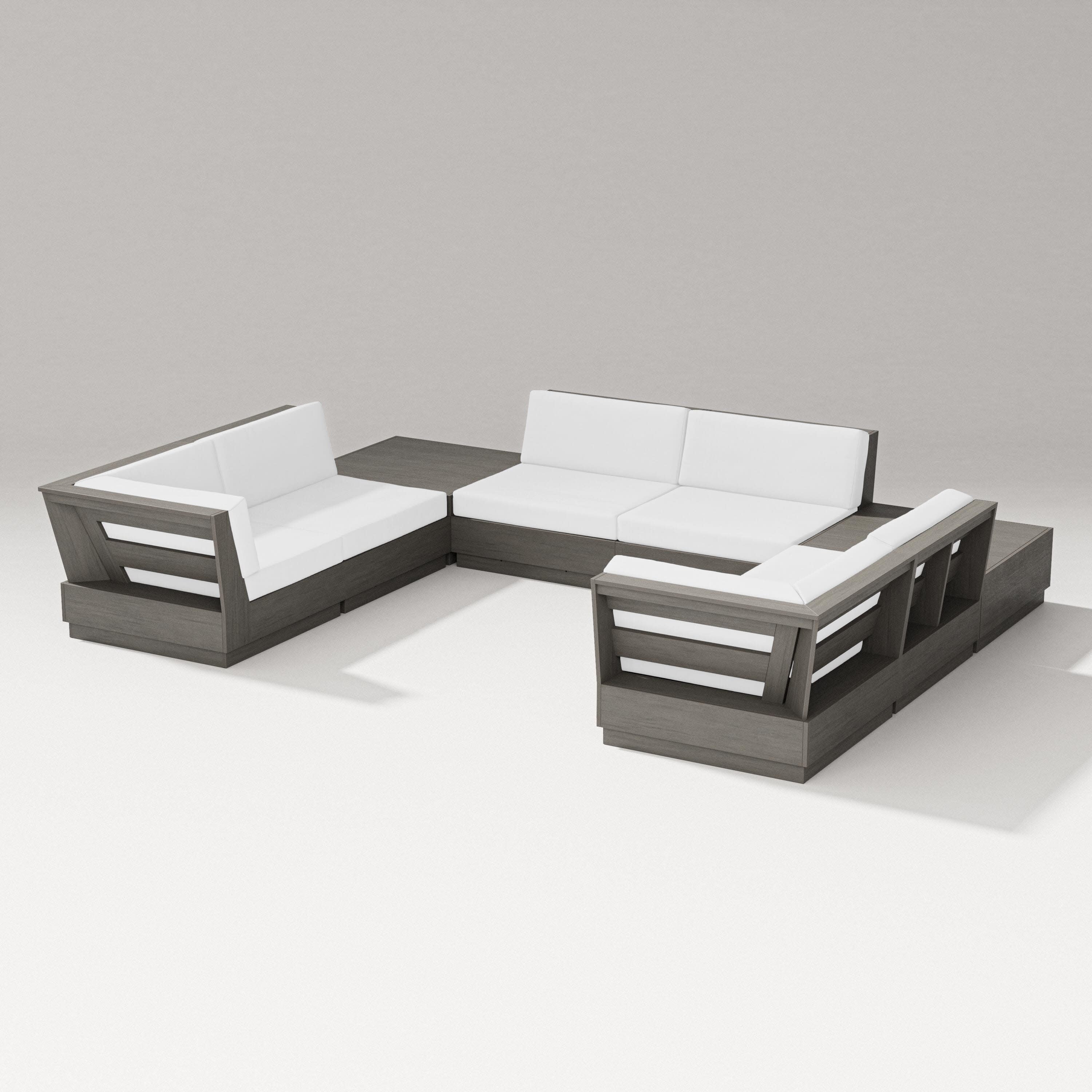 Elevate 8-Piece U-Shaped Sectional in Driftwood / Natural