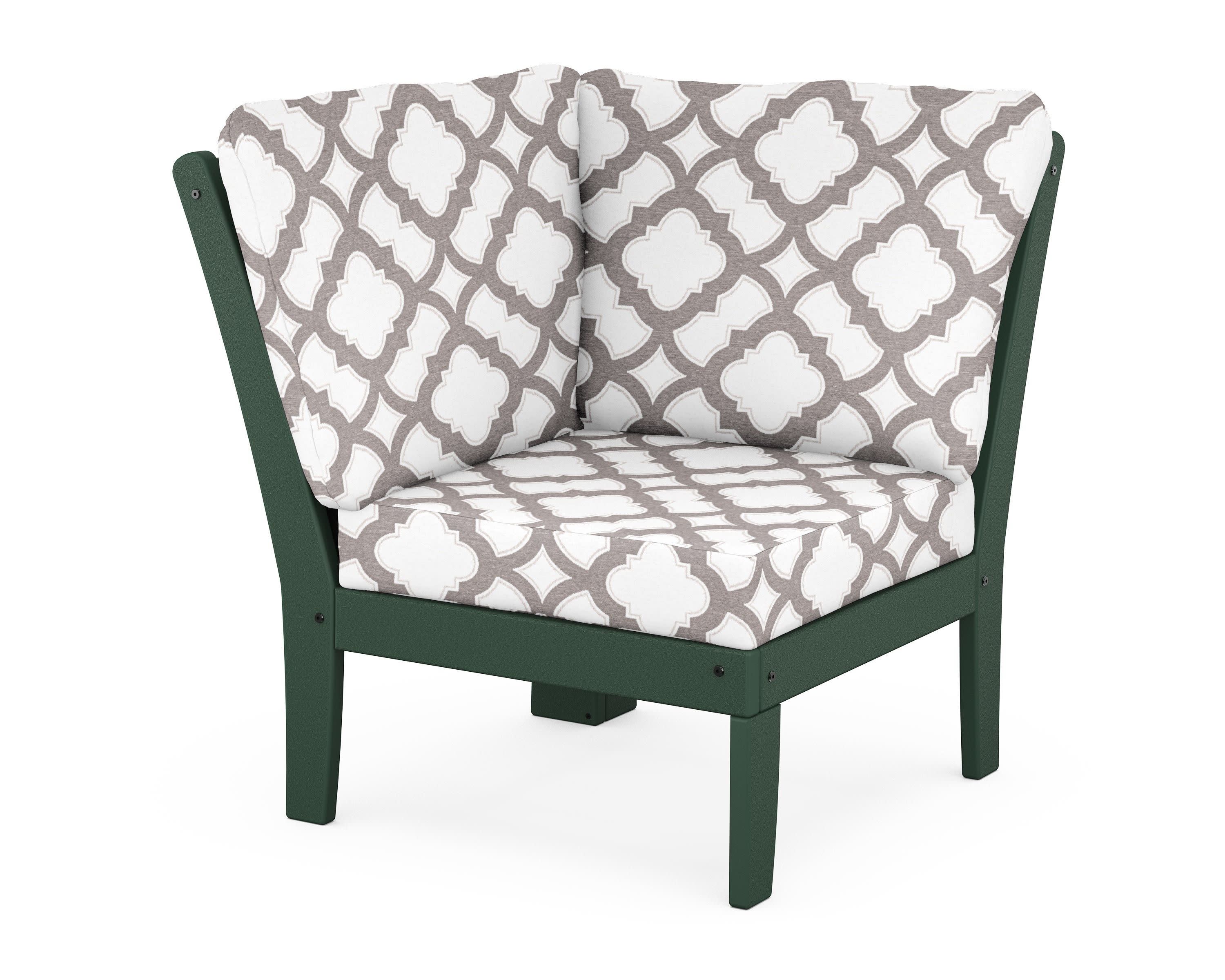 Braxton Modular Corner Chair in Green / Trellis Grey Mist