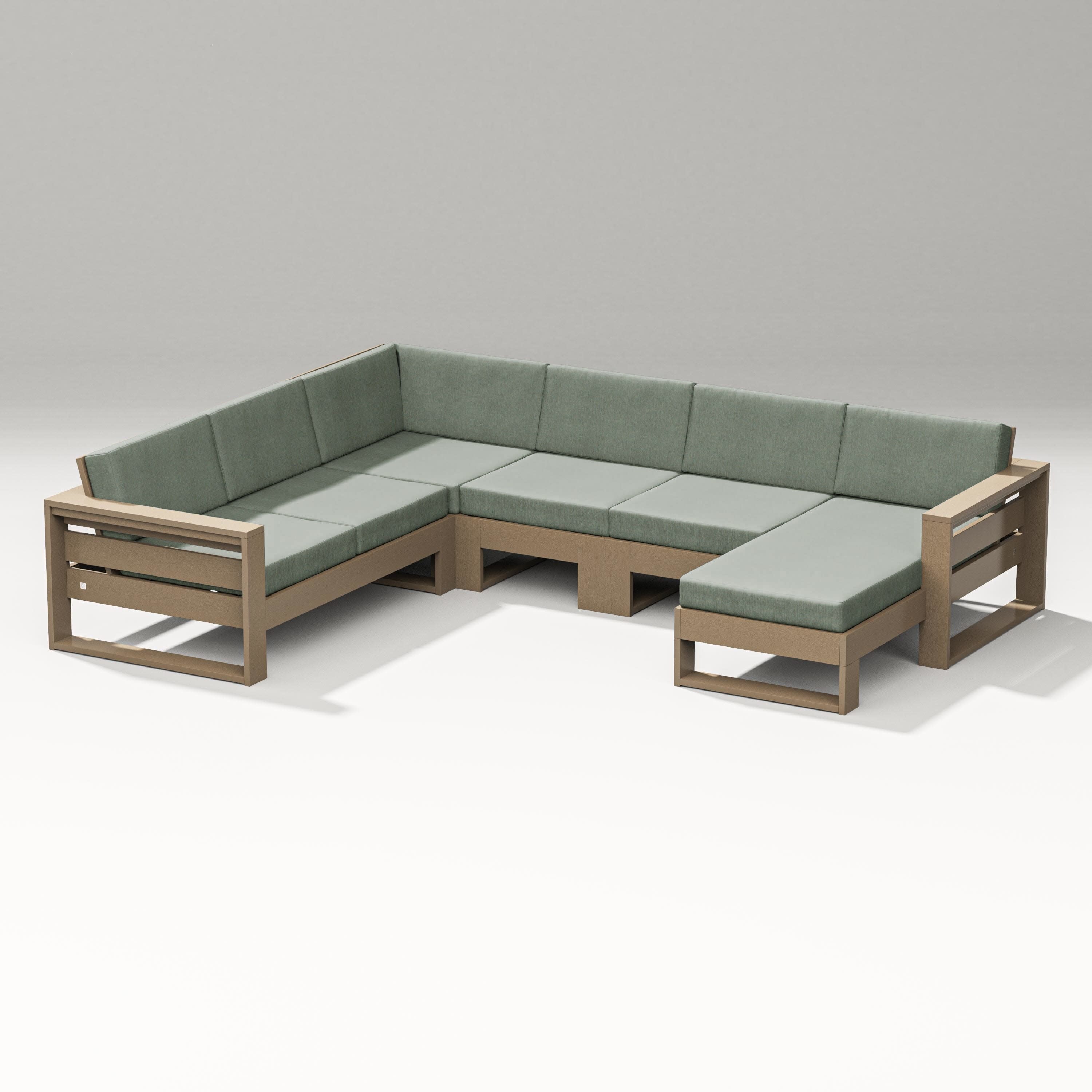 Latitude Corner Sectional with Right Chaise in Vintage Sahara / Cast Sage