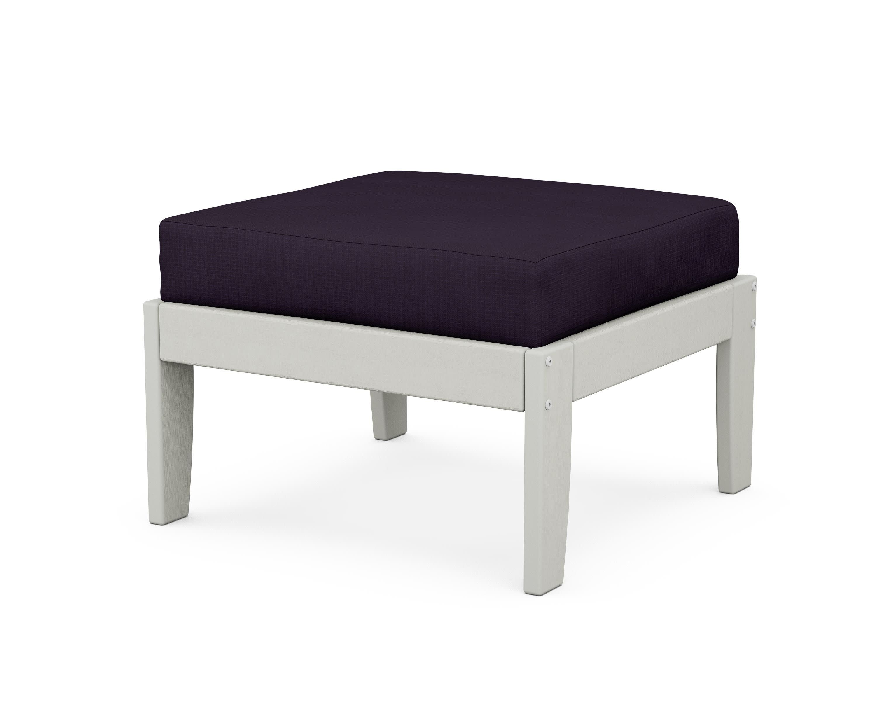 Modular Ottoman - Classic in Vintage White / Navy Linen