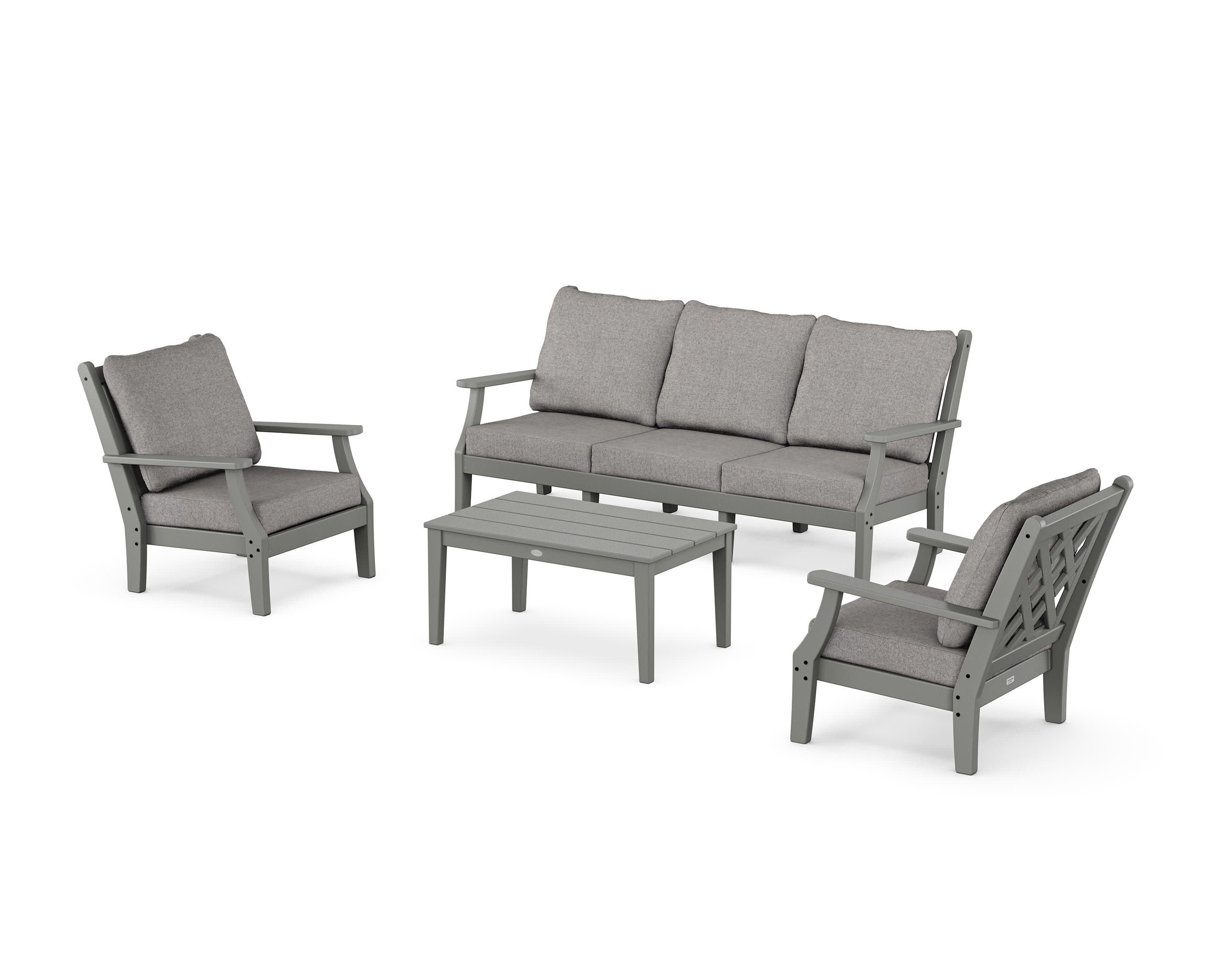 Wovendale 4-Piece Deep Seating Set with Sofa in Slate Grey / Grey Mist