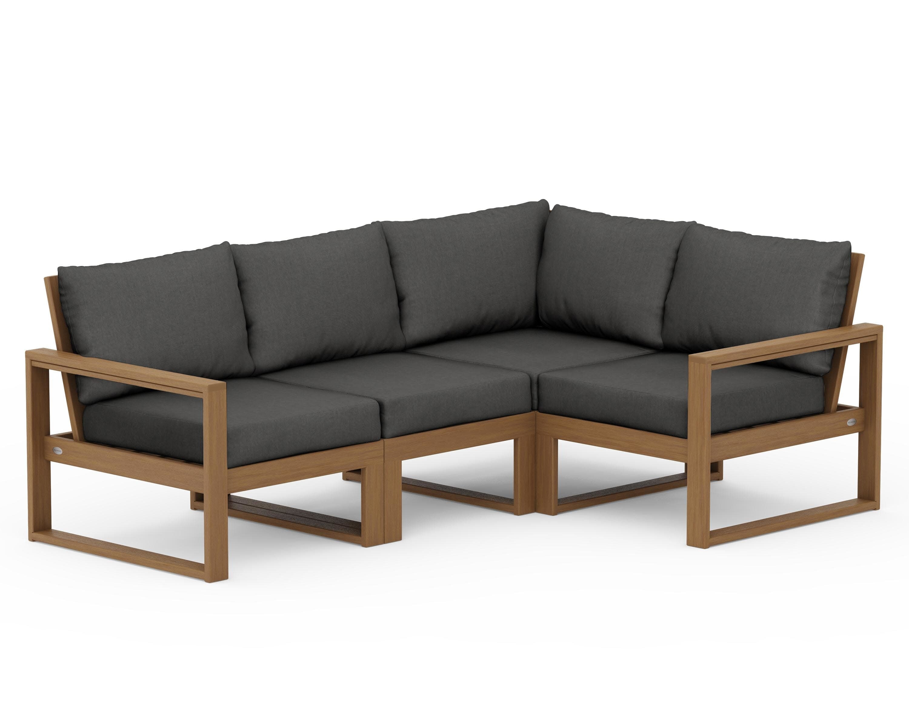 EDGE 4-Piece Modular Deep Seating Set in Natural / Spectrum Carbon