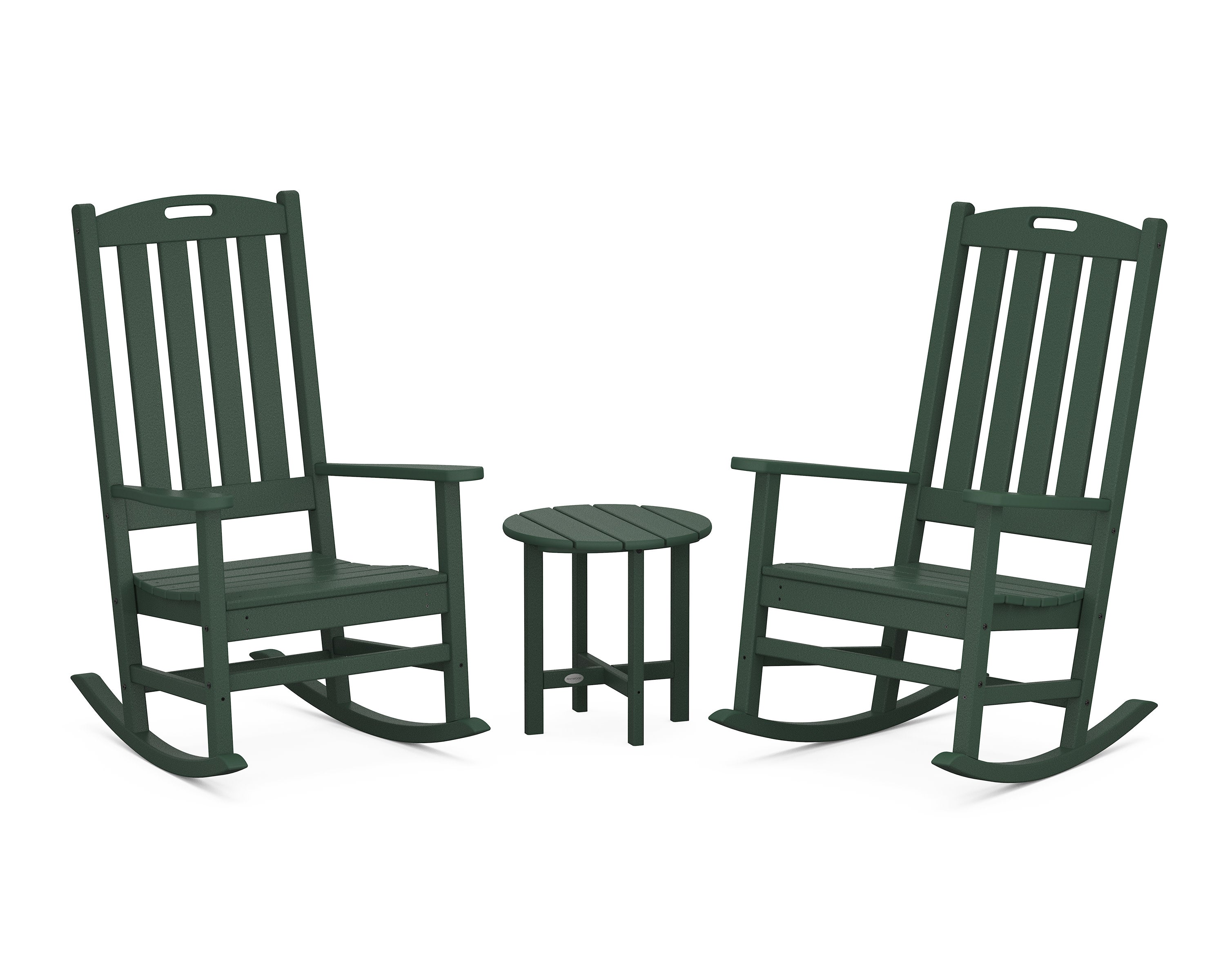 Nautical 3-Piece Porch Rocking Chair Set in Green