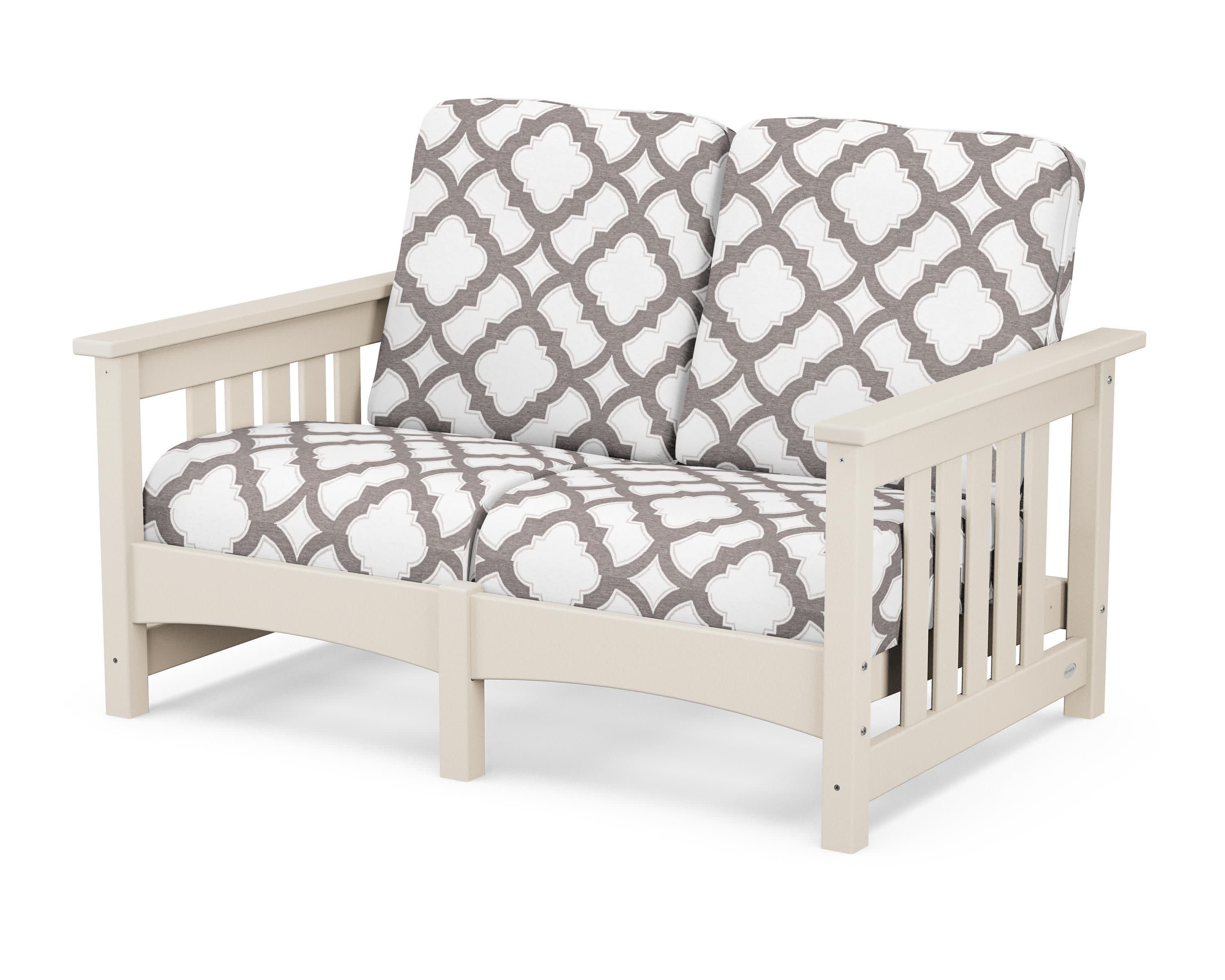 Club Mission Loveseat in Sand / Trellis Grey Mist