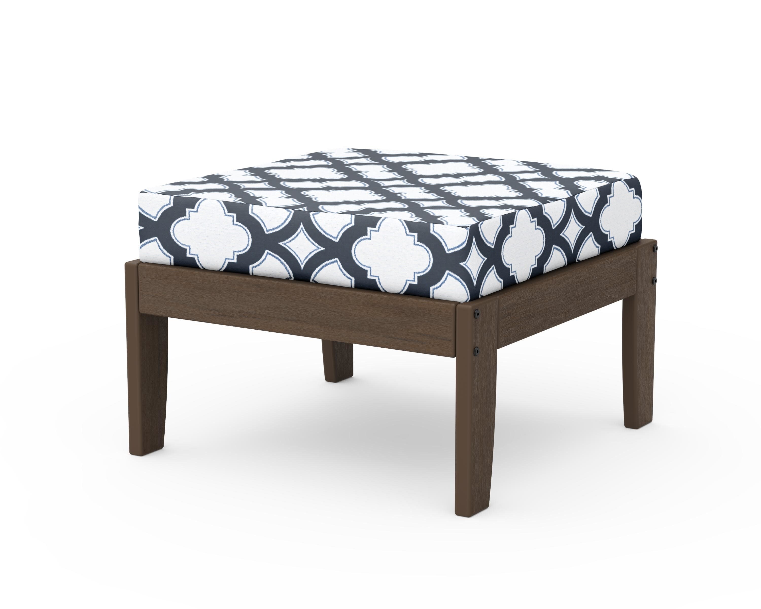 Modular Ottoman - Classic in Kona / Trellis Marine Indigo