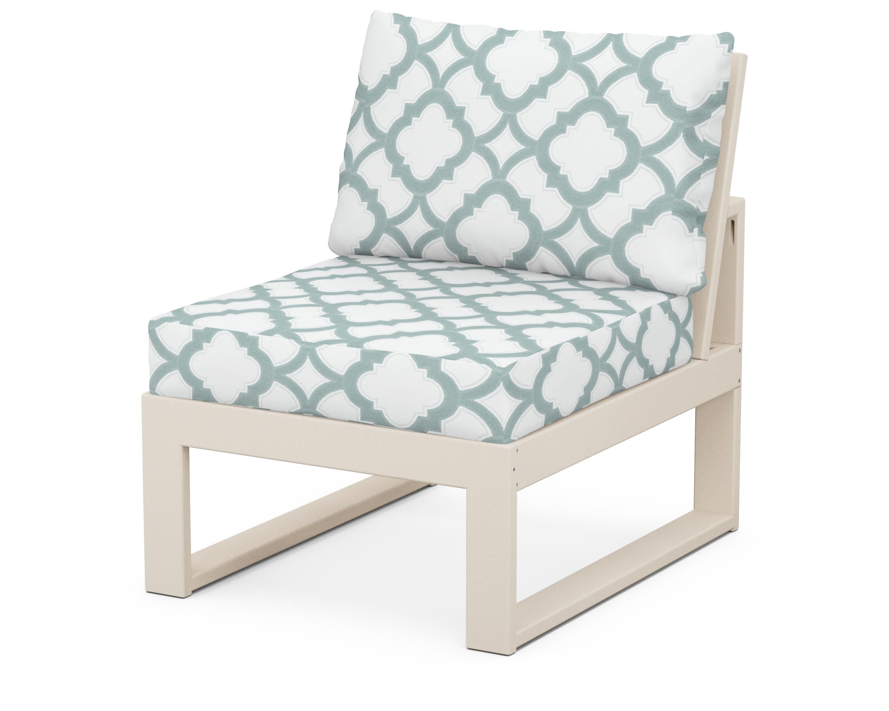 Modular Armless Chair in Sand / Trellis Glacier Spa