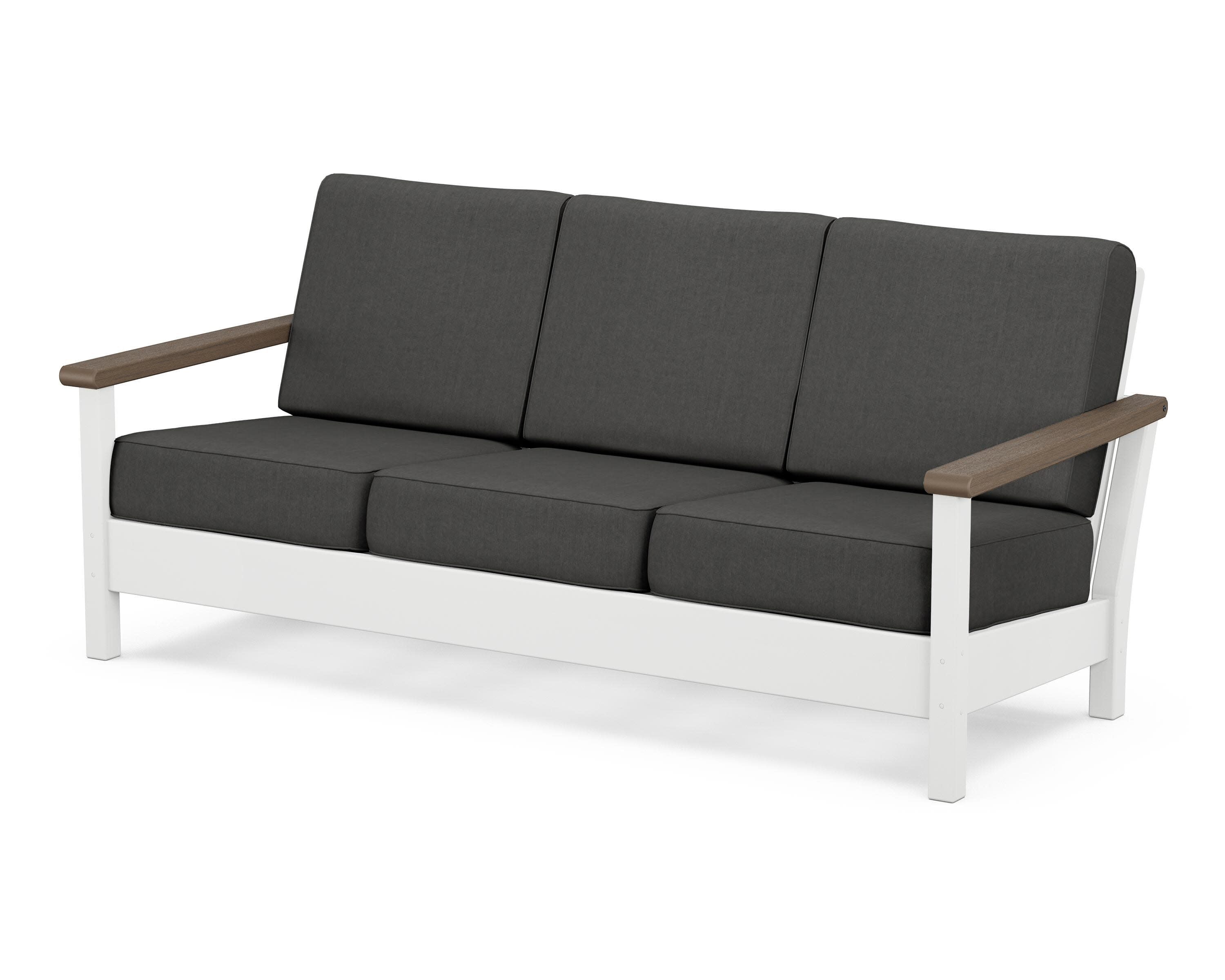 Harbour Deep Seating Sofa in White / Kona / Spectrum Carbon