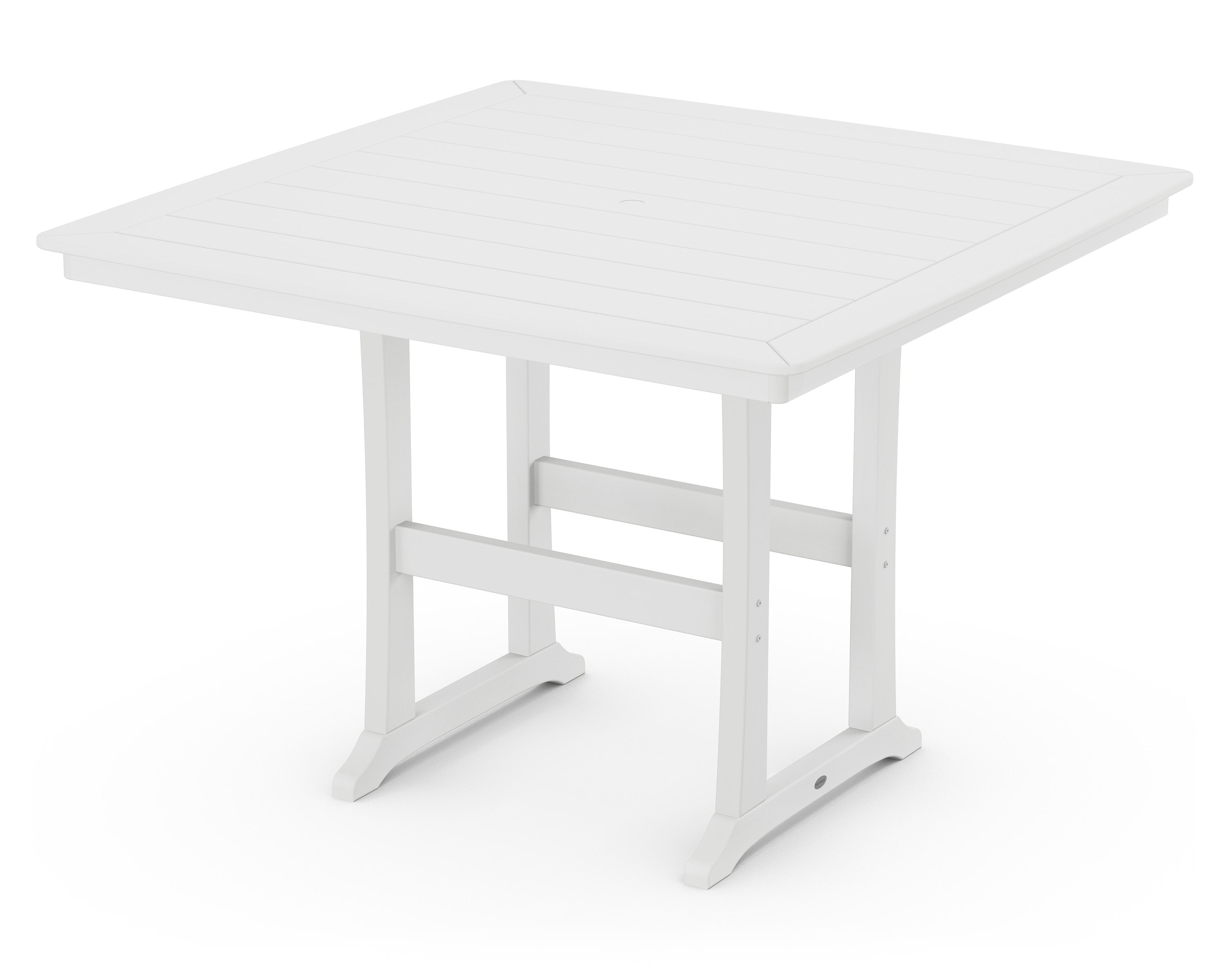 Nautical Trestle 59" Bar Table in White