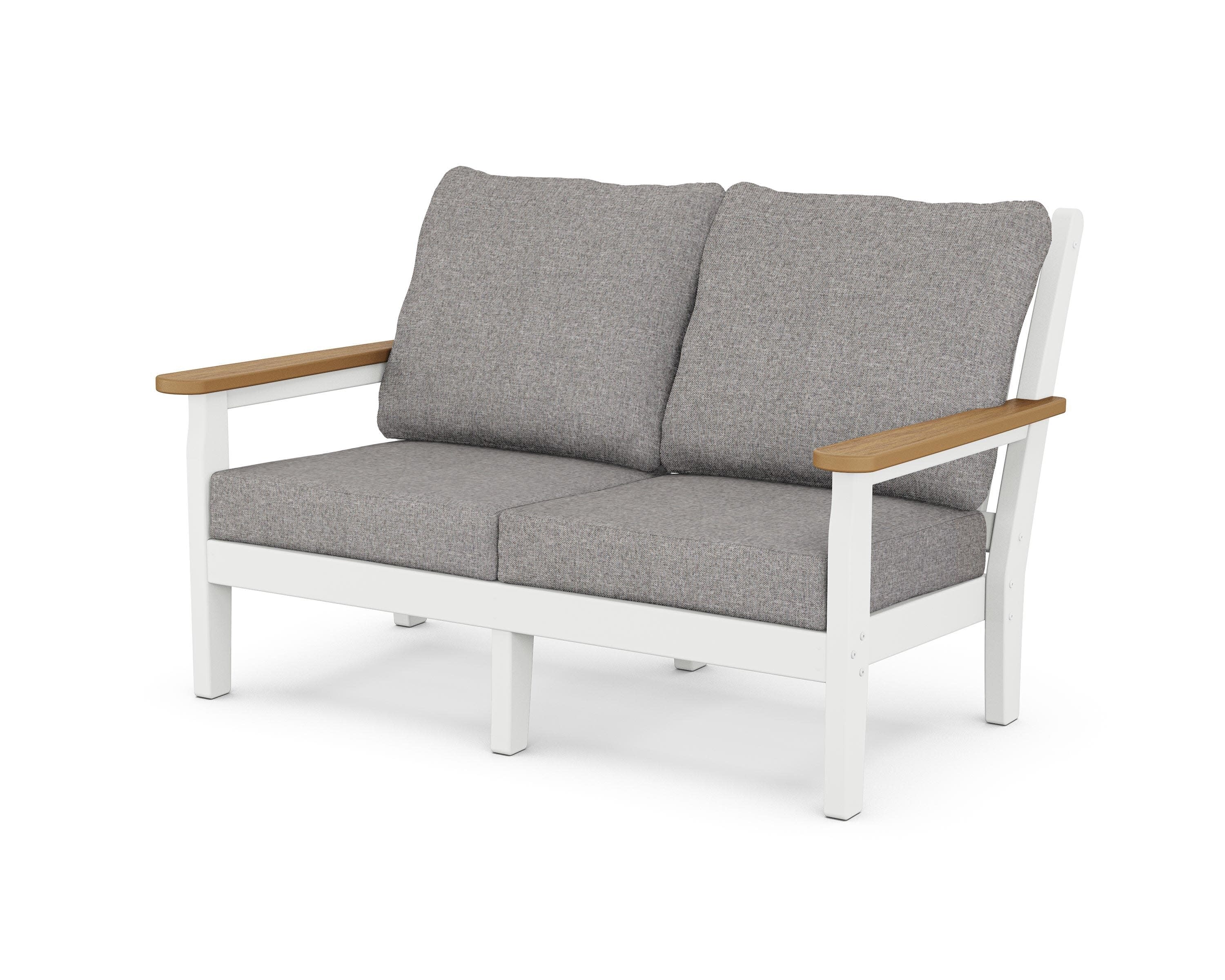 Chippendale Deep Seating Loveseat in White / Natural / Grey Mist