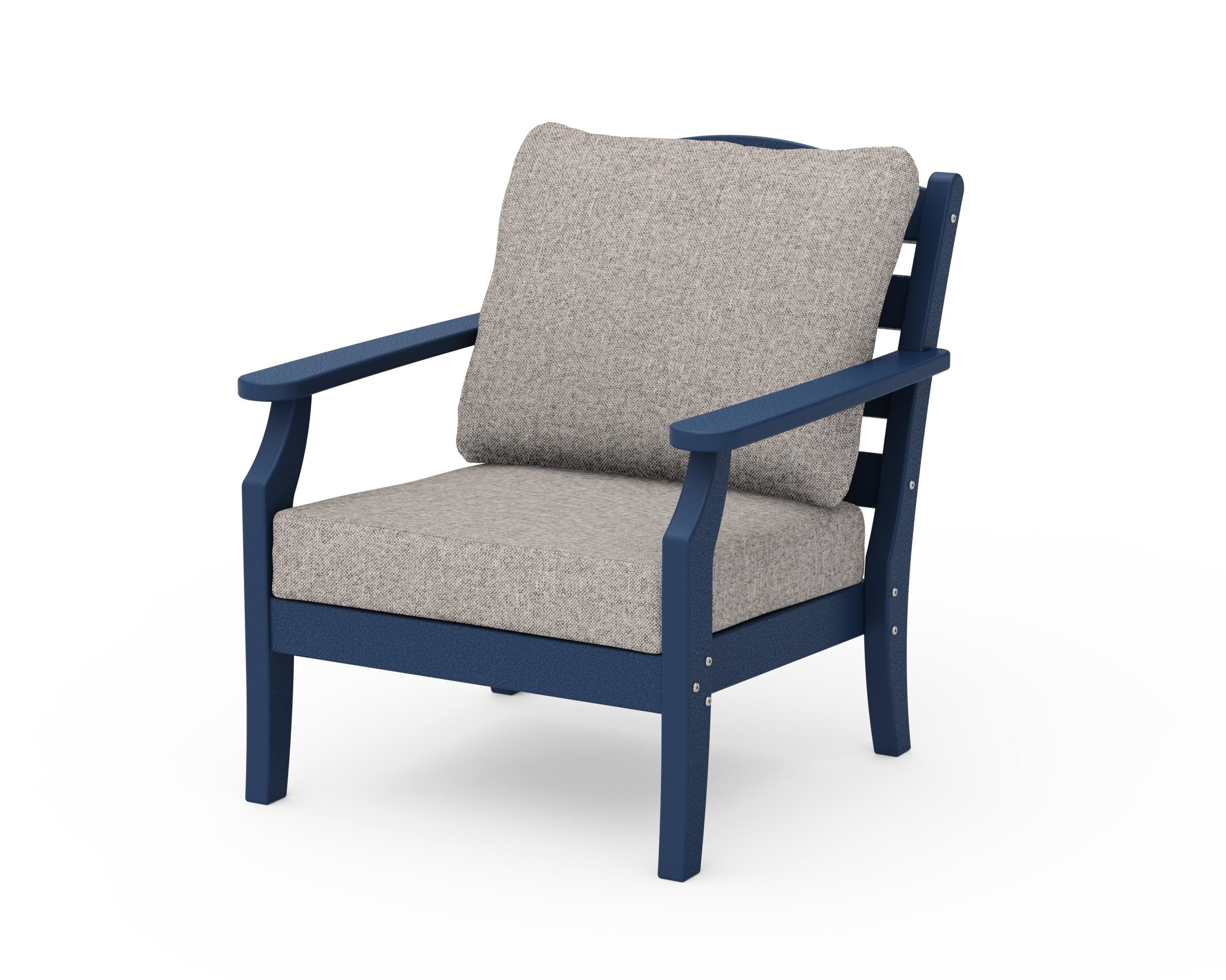 Savannah Deep Seating Chair in Navy / Weathered Tweed