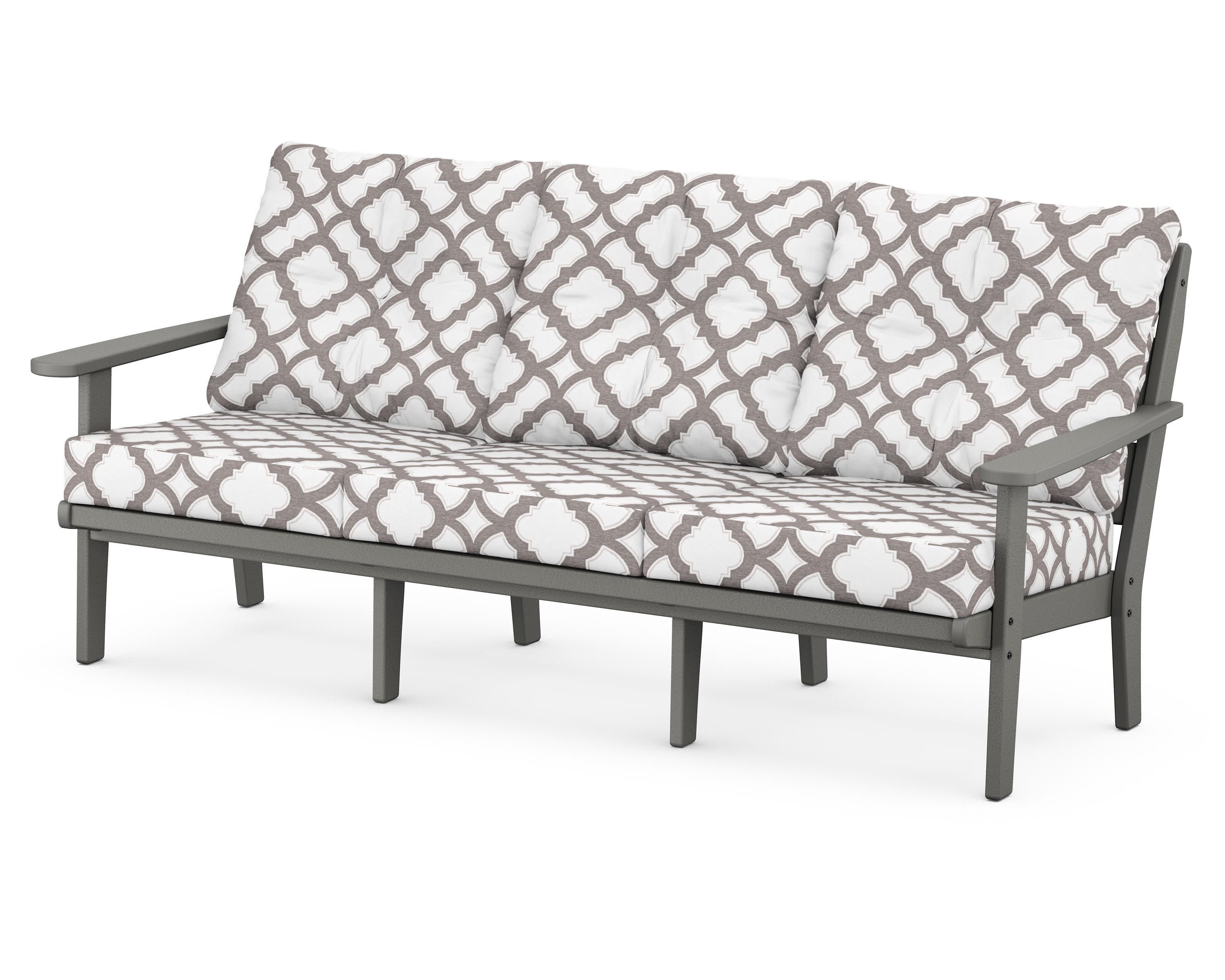 Lakeside Deep Seating Sofa in Slate Grey / Trellis Grey Mist