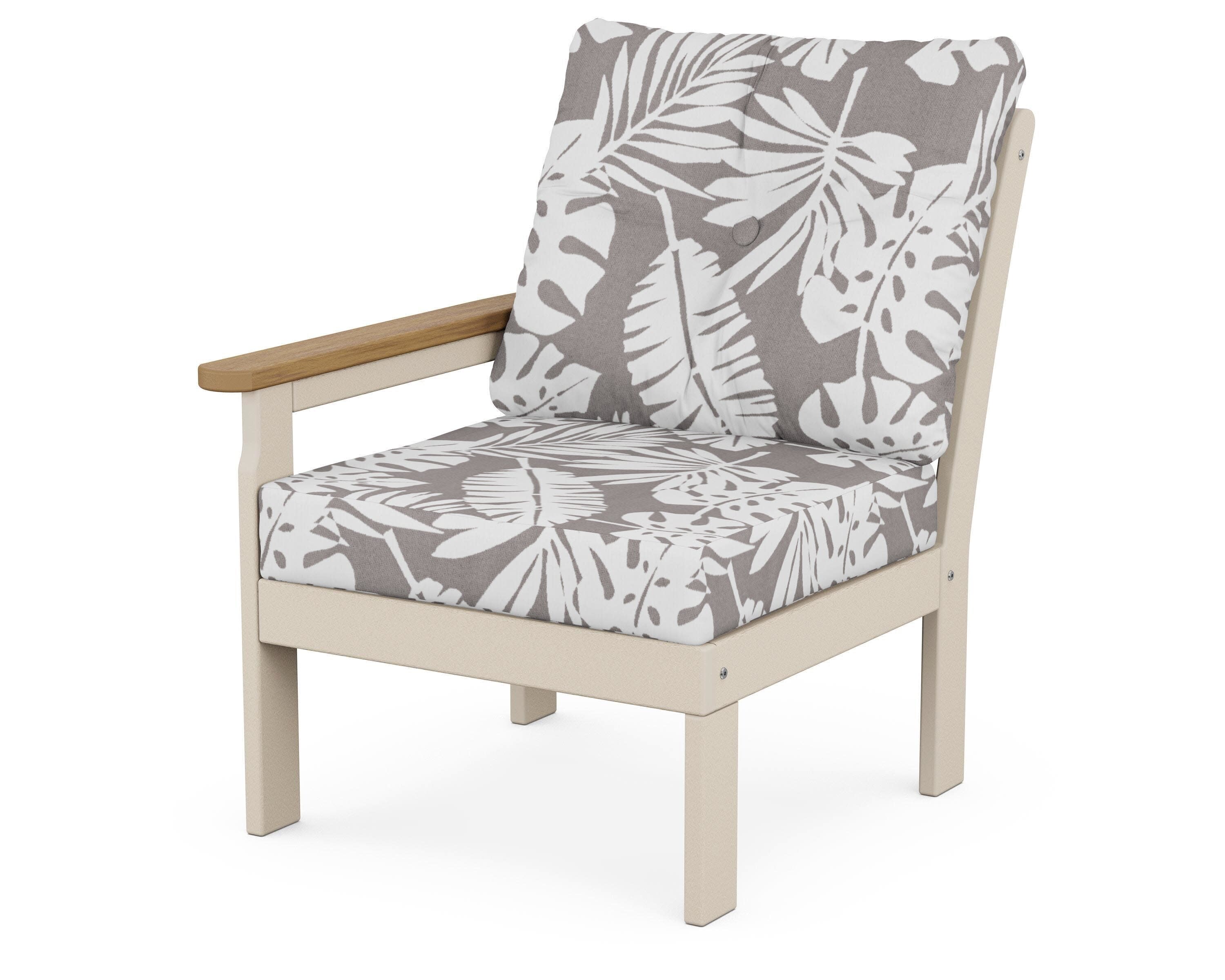 Vineyard Modular Left Arm Chair in Sand / Natural / Leaf Grey Mist