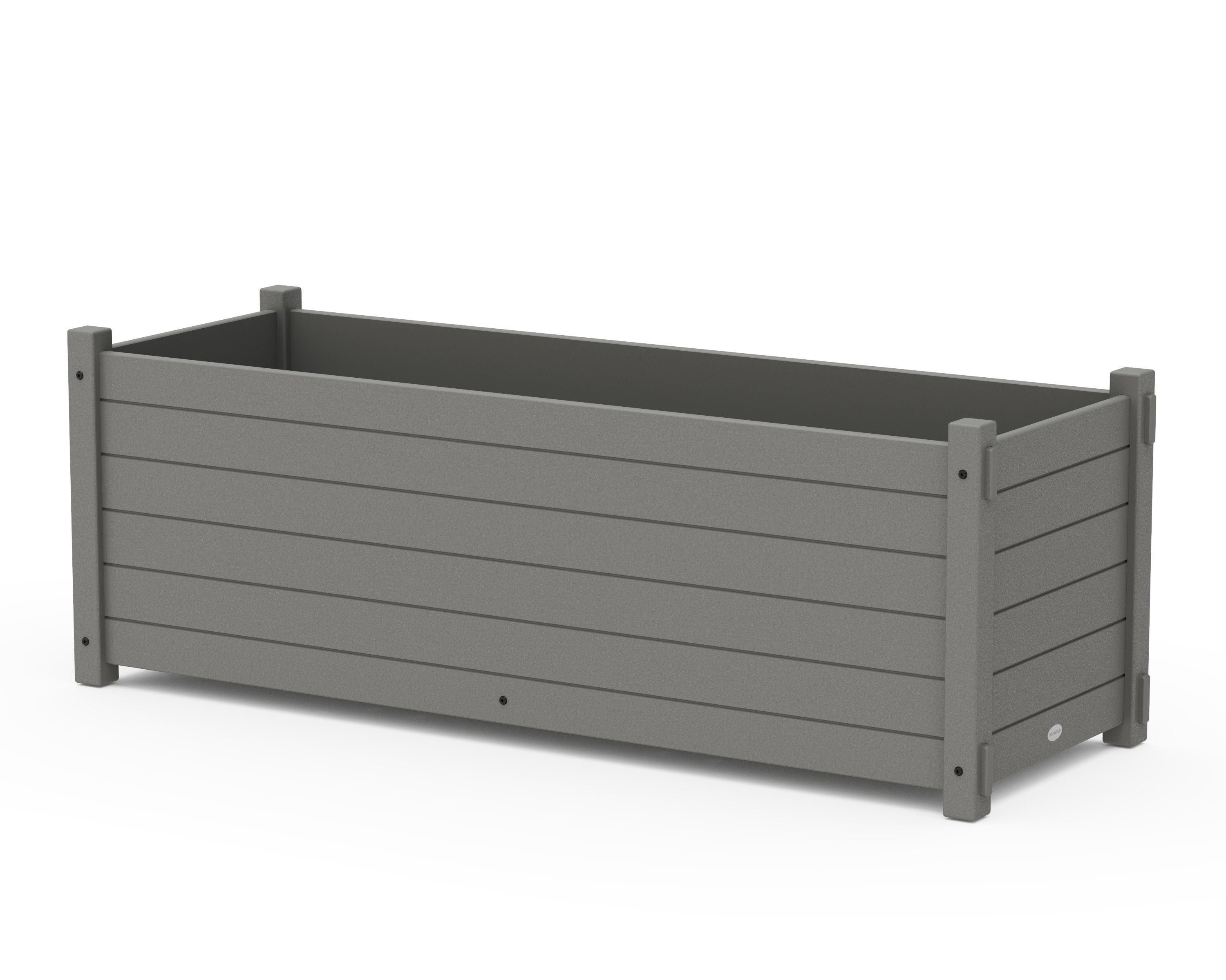 Nautical Large Rectangle Triple Planter Box in Slate Grey
