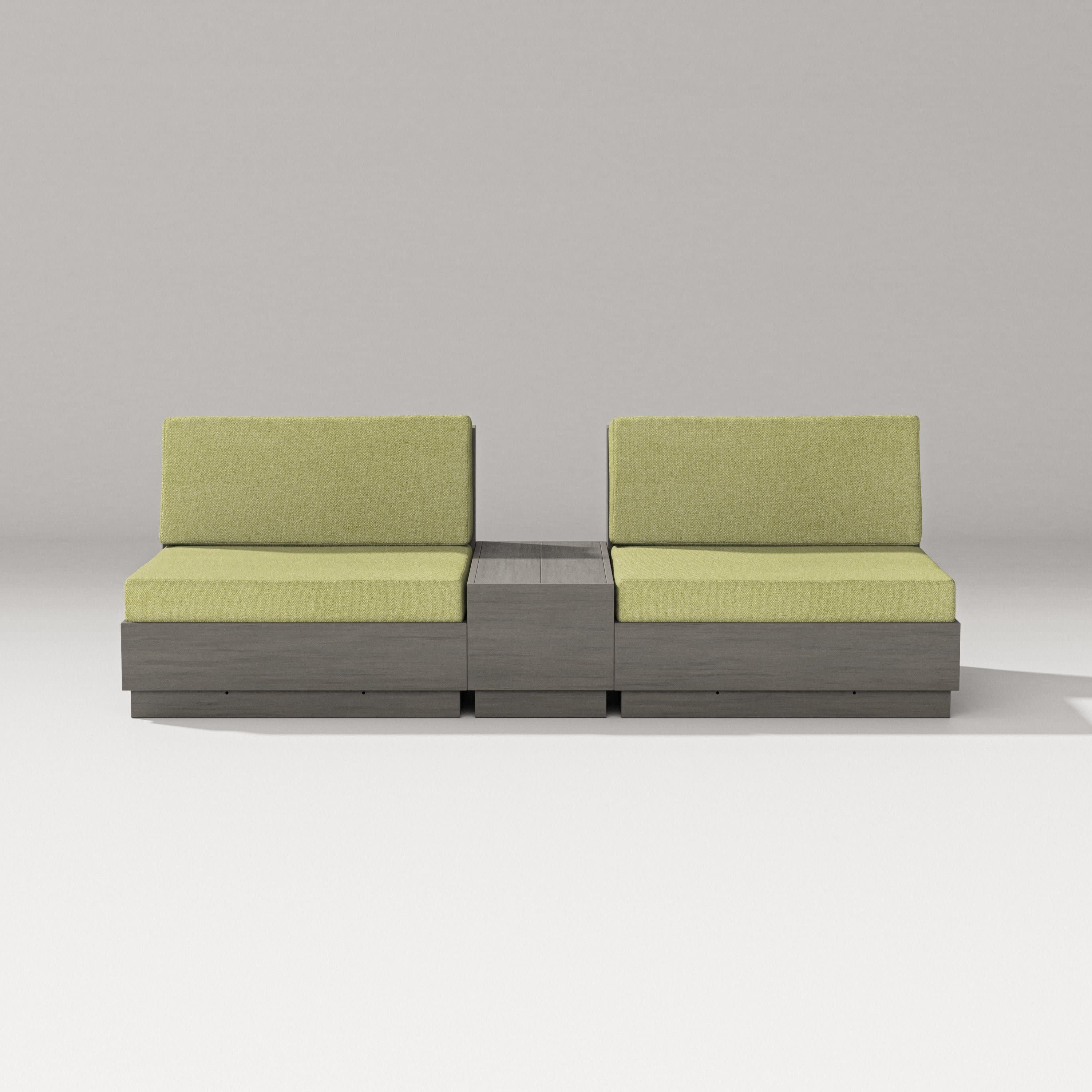Elevate Lounge Chair Set in Driftwood / Chartreuse Boucle