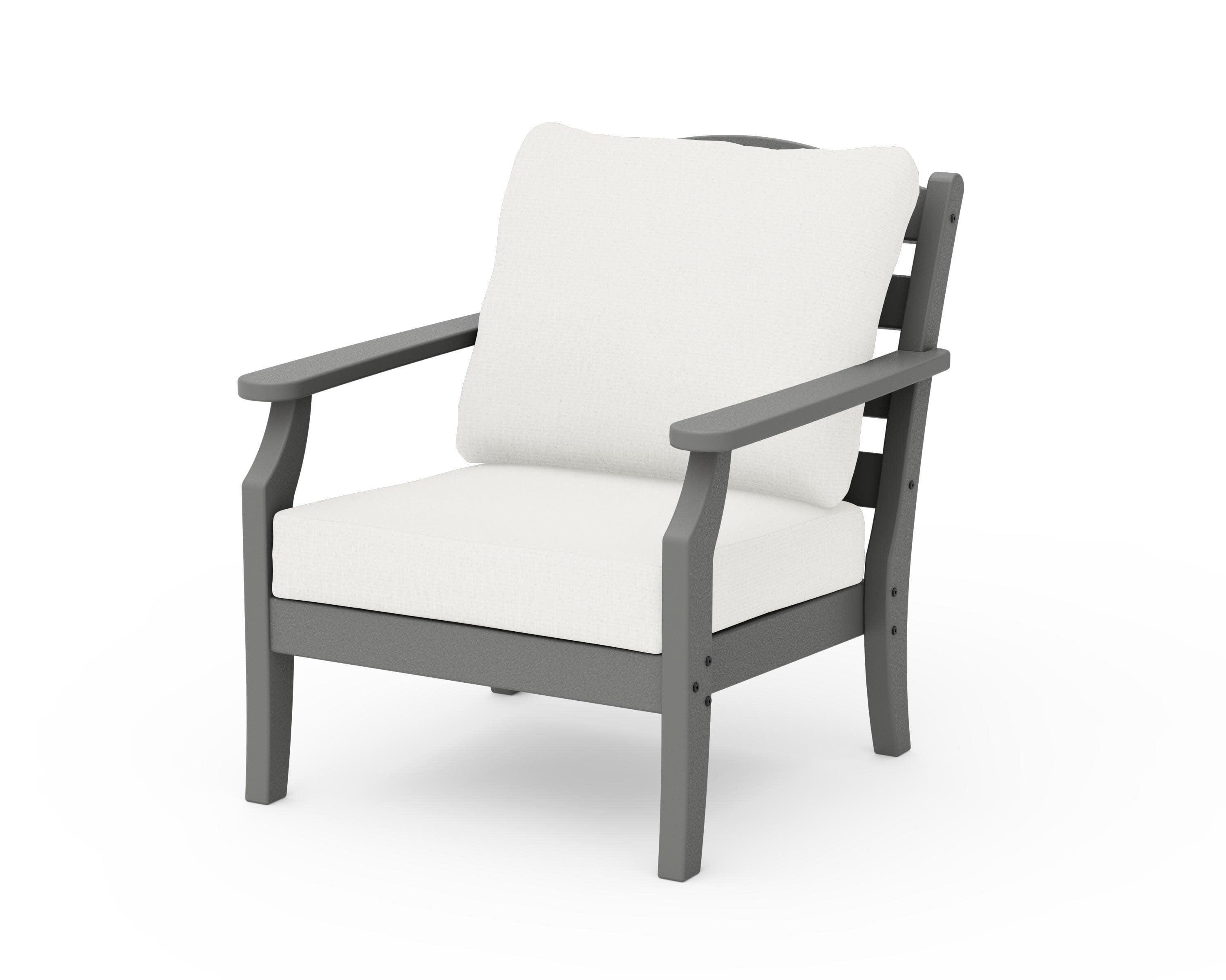 Savannah Deep Seating Chair in Slate Grey / Natural Linen
