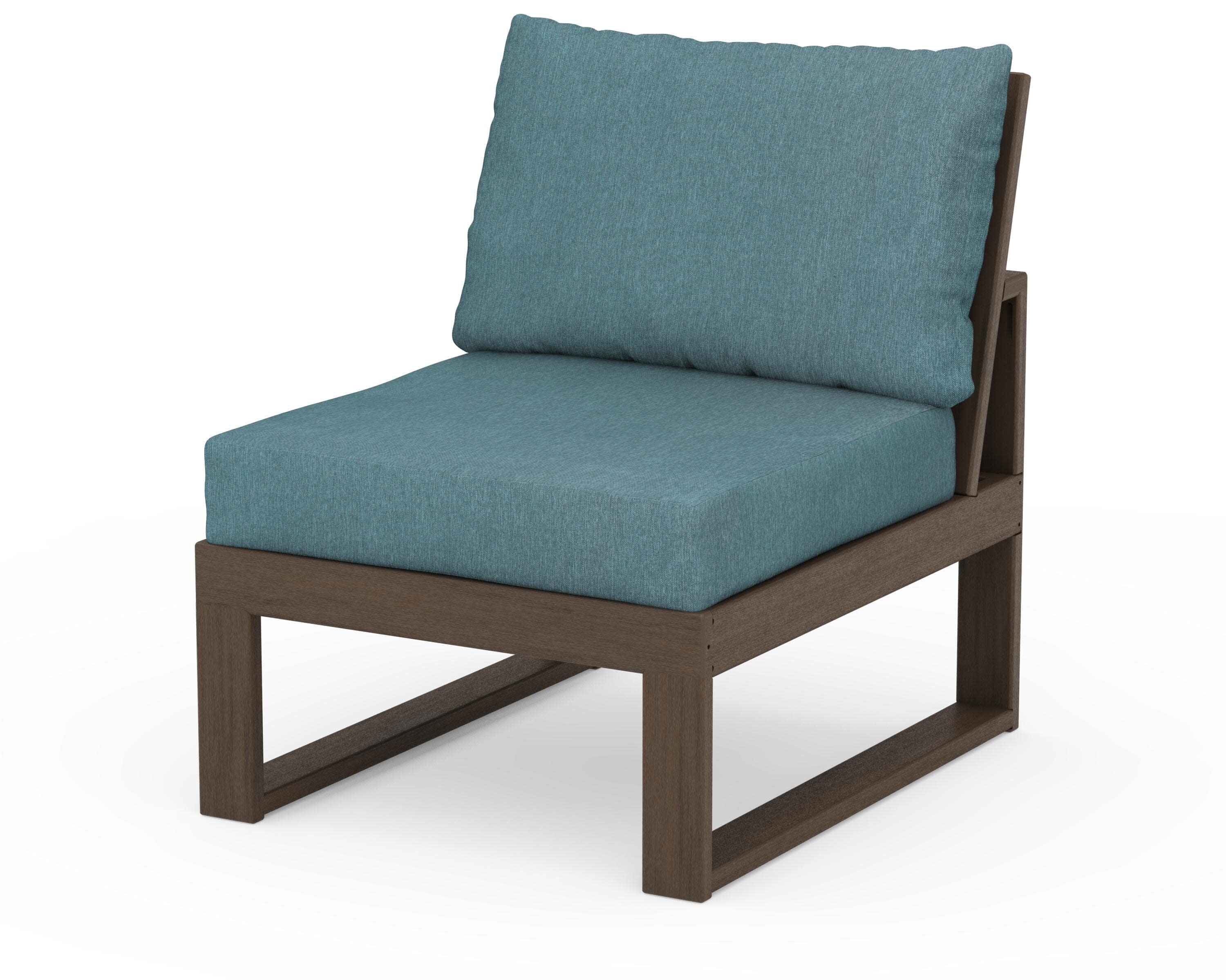 Modular Armless Chair in Kona / Ocean Teal