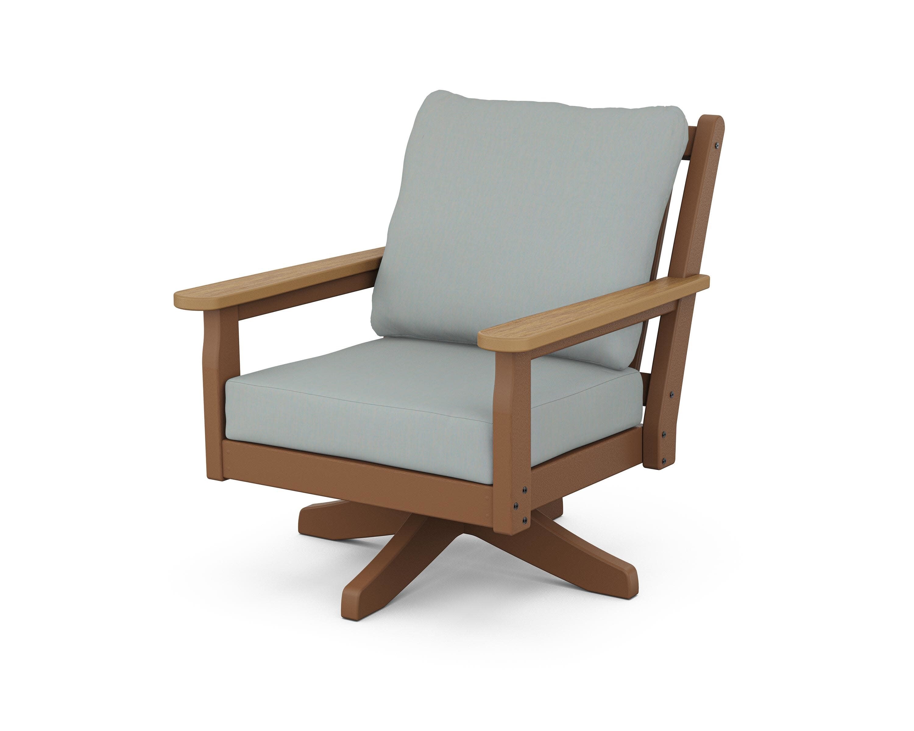 Chippendale Deep Seating Swivel Chair in Teak / Natural / Spa