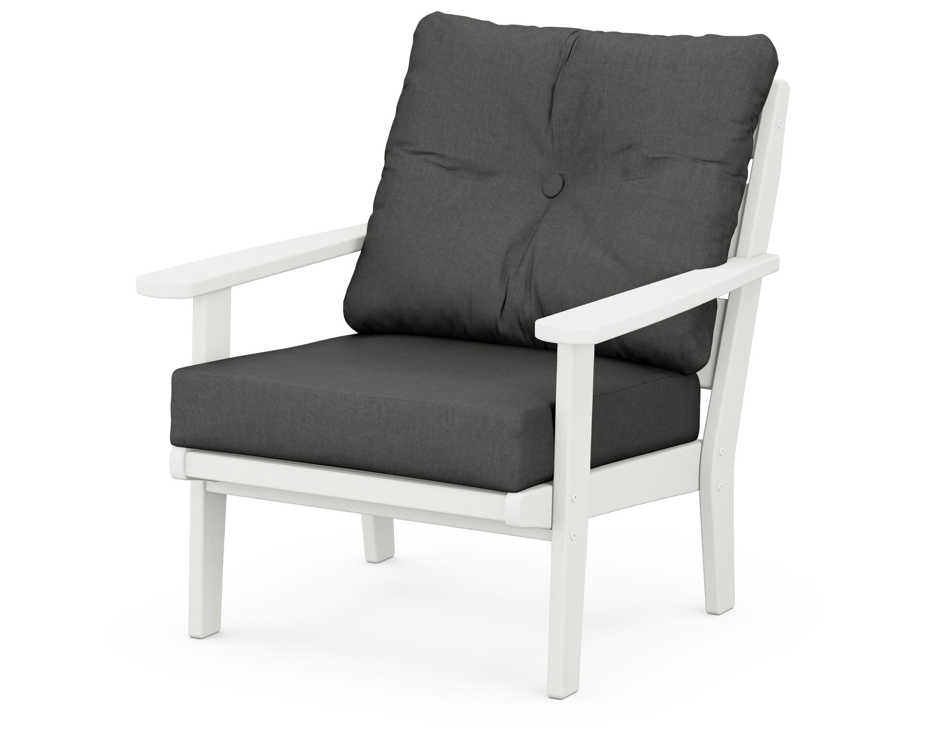 Lakeside Deep Seating Chair in Vintage White / Spectrum Carbon