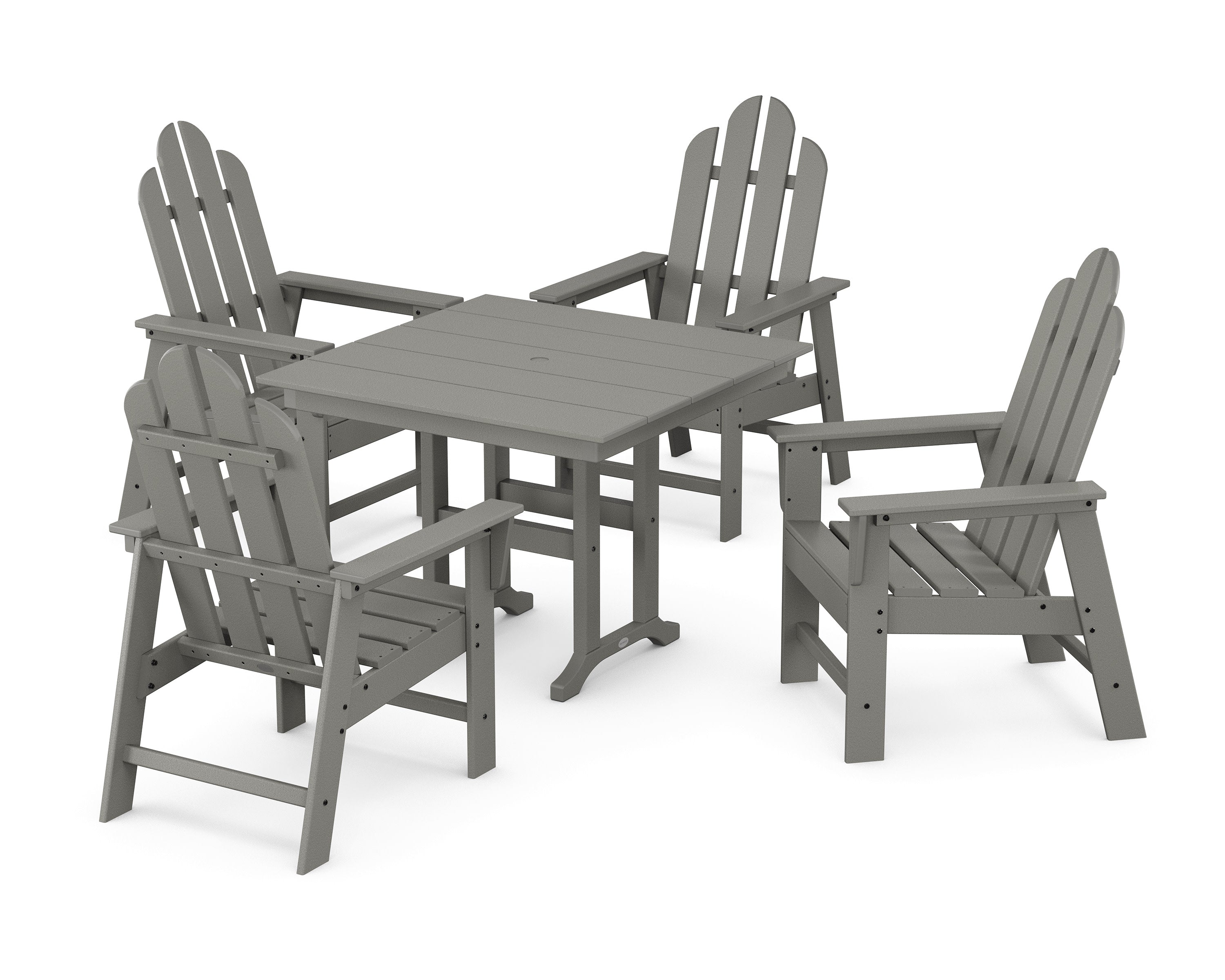 Long Island 5-Piece Farmhouse Dining Set in Slate Grey
