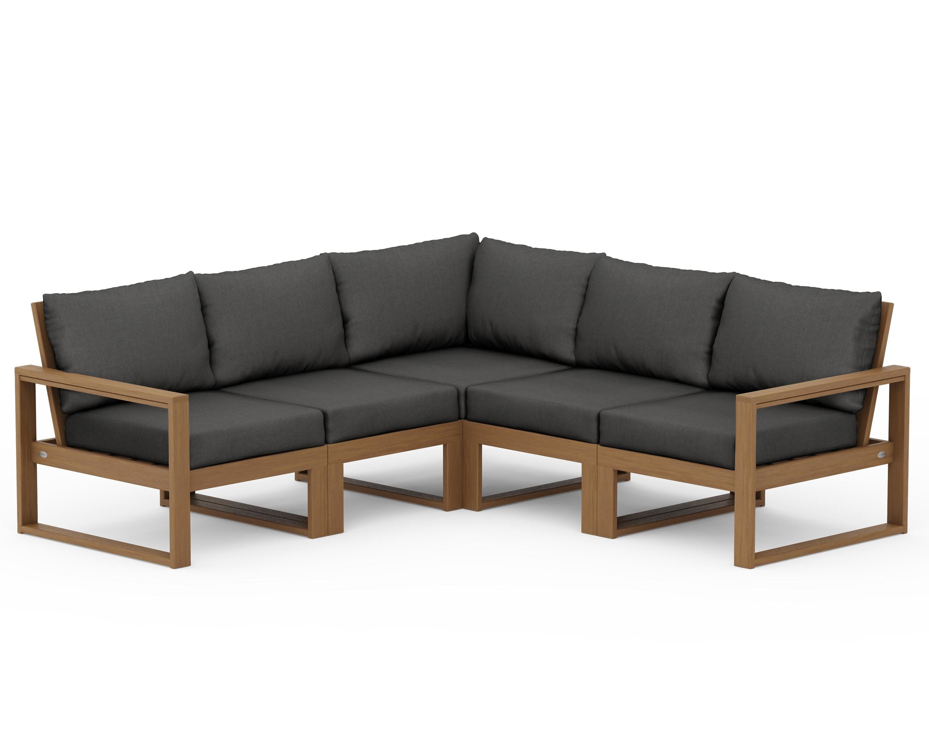 EDGE 5-Piece Modular Deep Seating Set in Natural / Spectrum Carbon