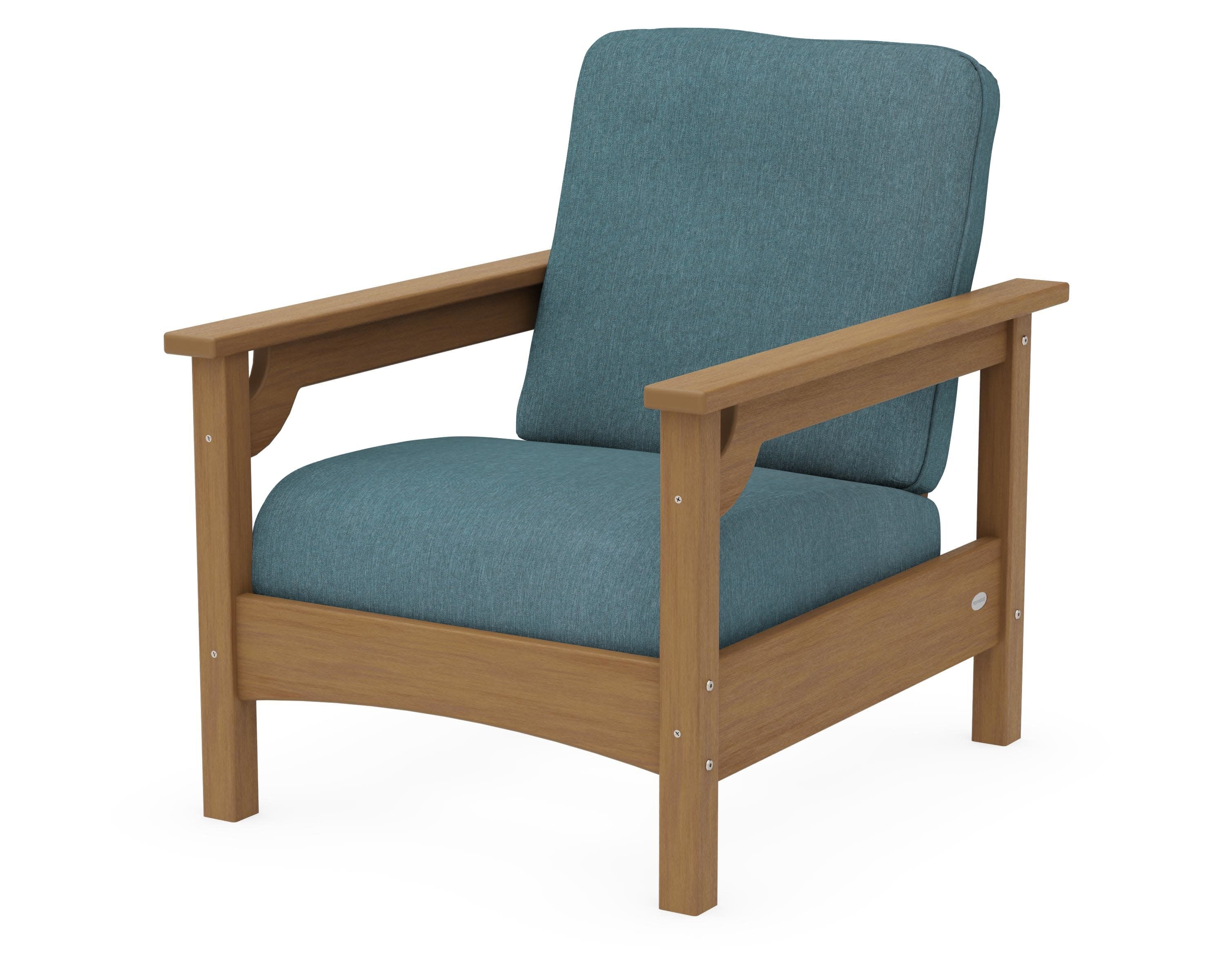 Club Chair in Natural / Ocean Teal