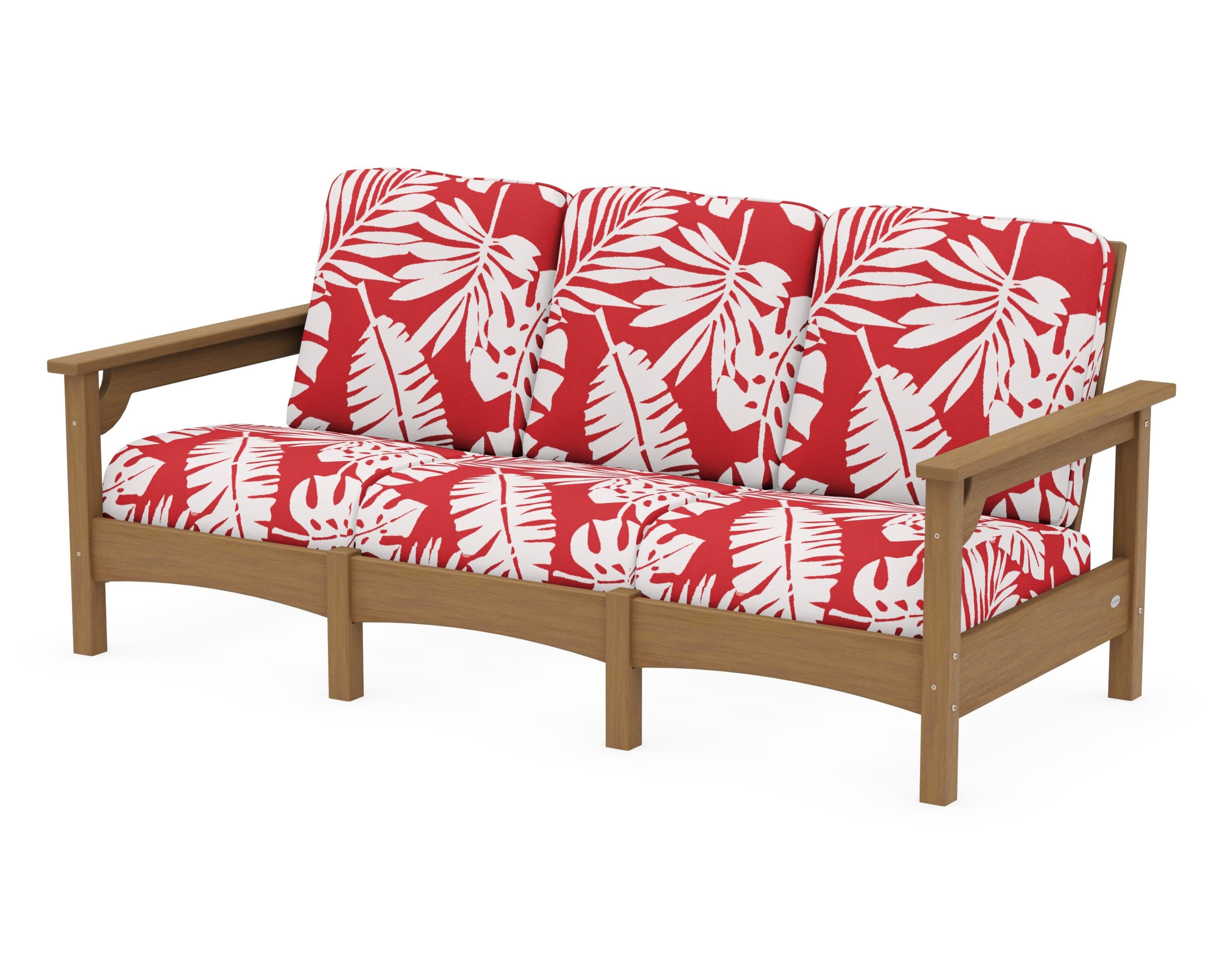 Club Sofa in Natural / Leaf Crimson