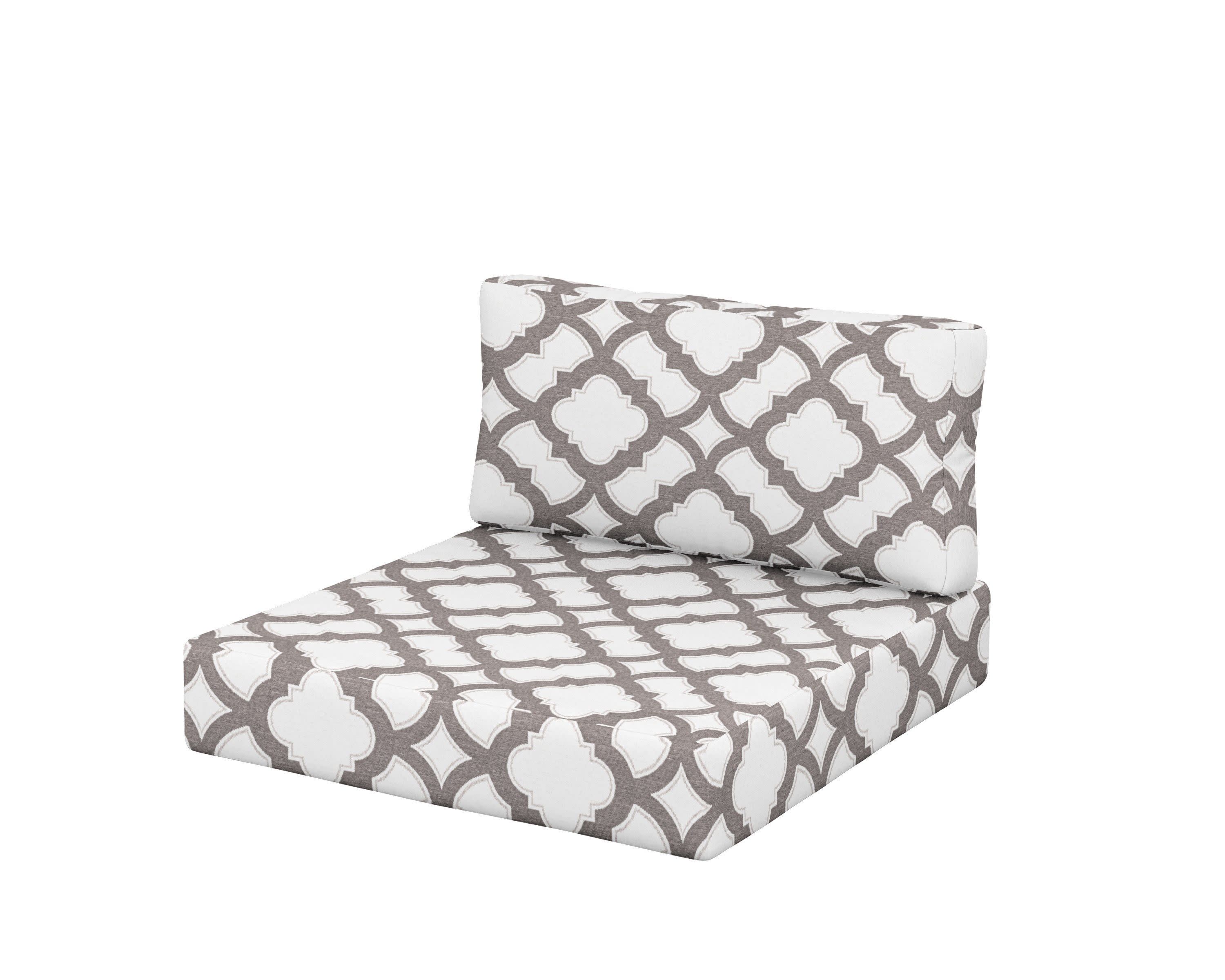 Acadia Back/Seat Cushion Set in Trellis Grey Mist
