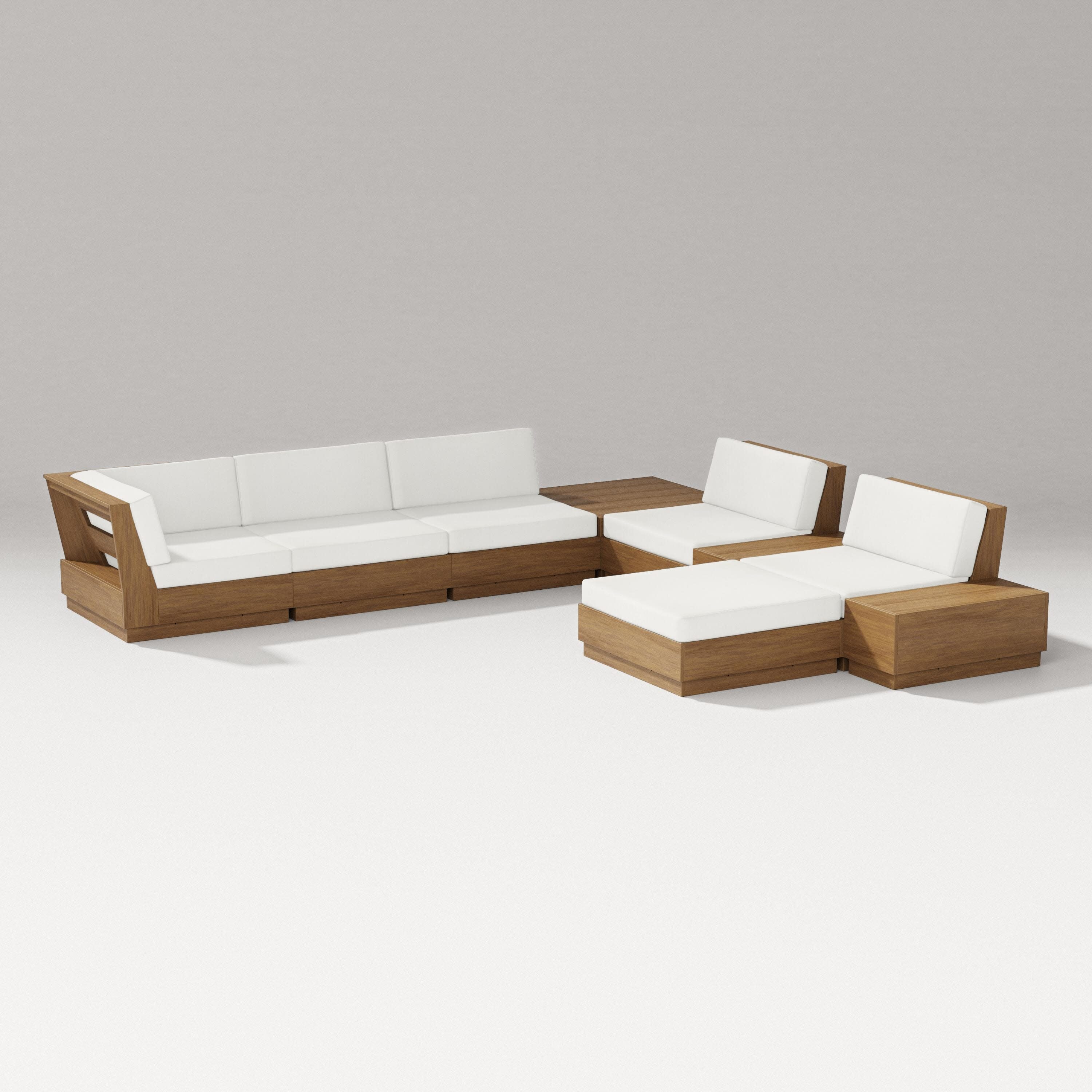 Elevate 9-Piece Conversation Sectional in Natural / Natural Linen