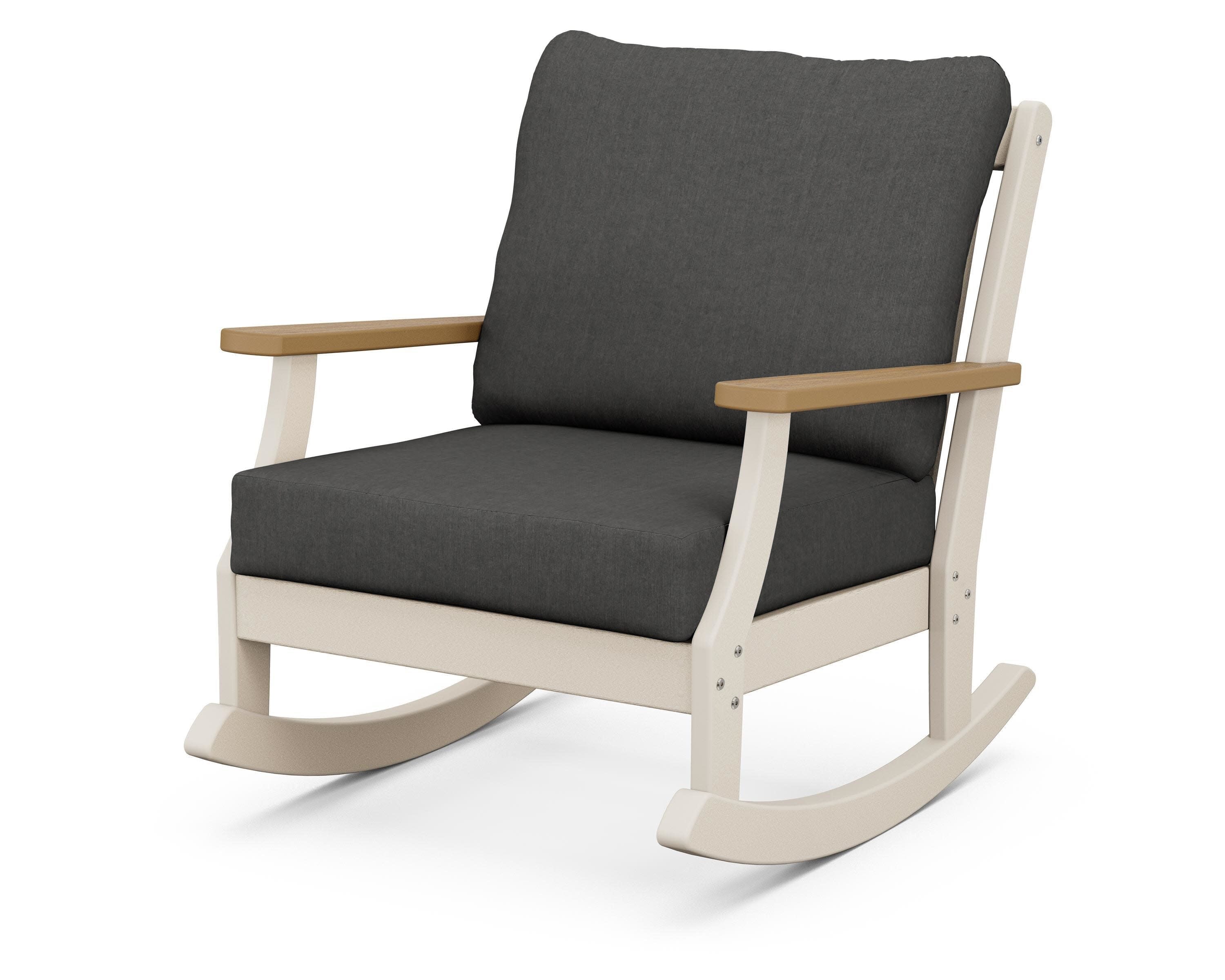 Braxton Deep Seating Rocking Chair in Sand / Natural / Spectrum Carbon