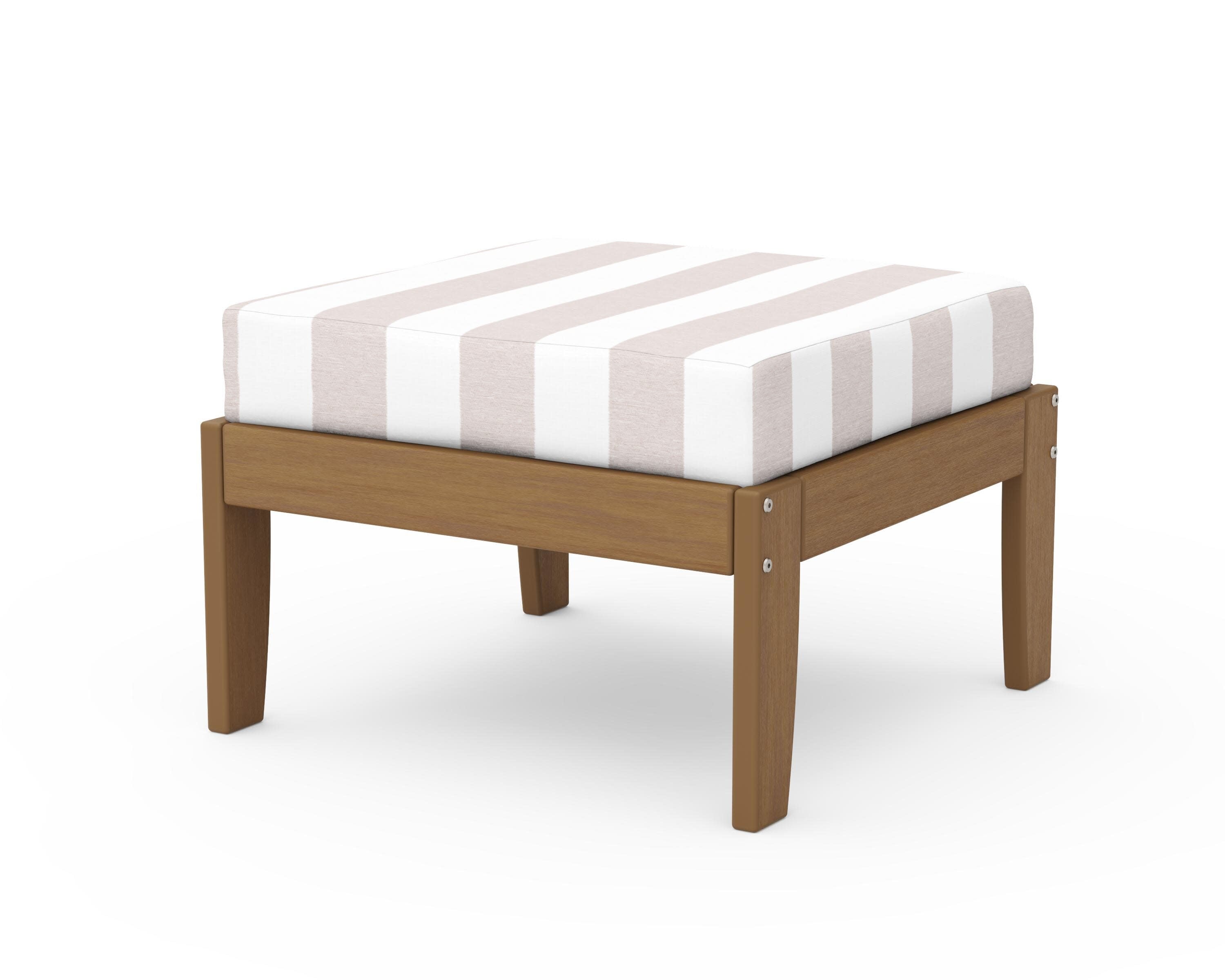 Modular Ottoman - Classic in Natural / Cabana Stripe Dune Burlap