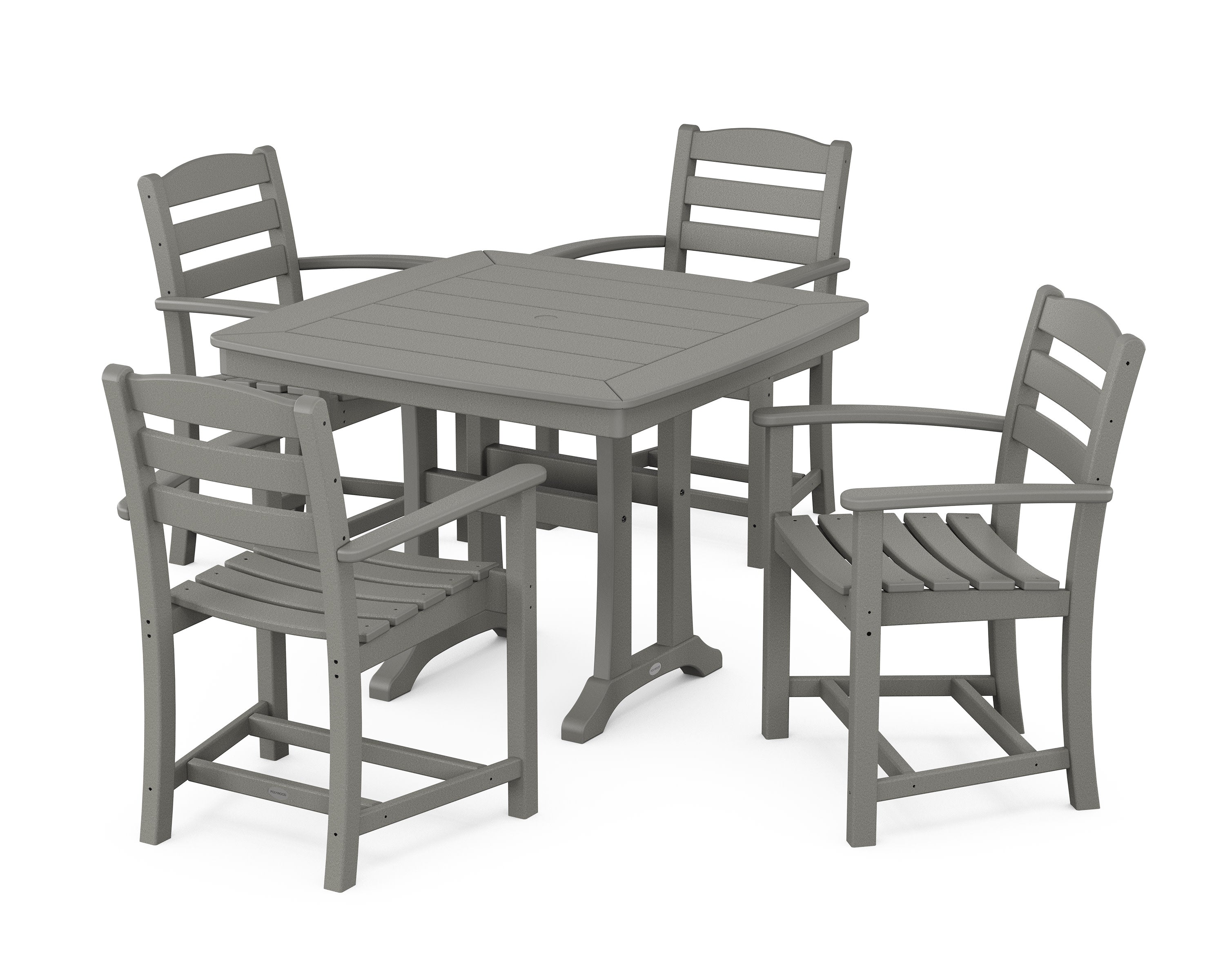 La Casa Caf 5-Piece Dining Set with Trestle Legs in Slate Grey