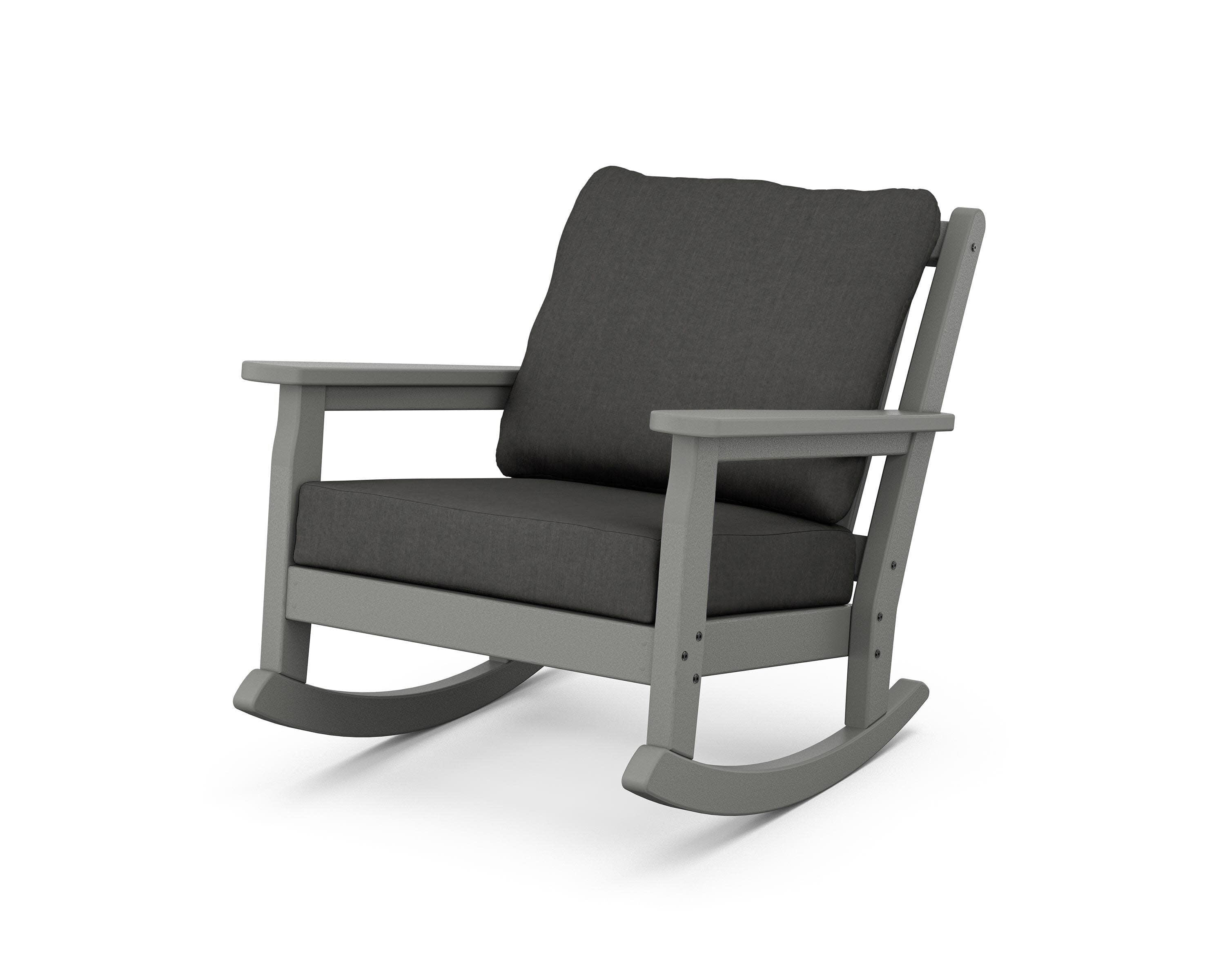 Chippendale Deep Seating Rocking Chair in Slate Grey / Spectrum Carbon